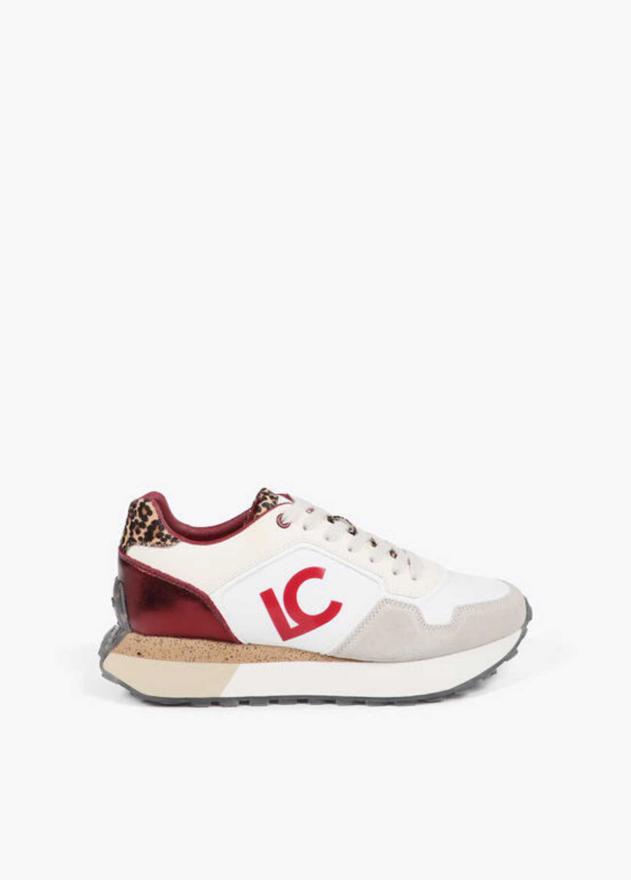 TÉNIS COM DETALHE ANIMAL PRINT E BORDEAUX - LOLA CASADEMUNT