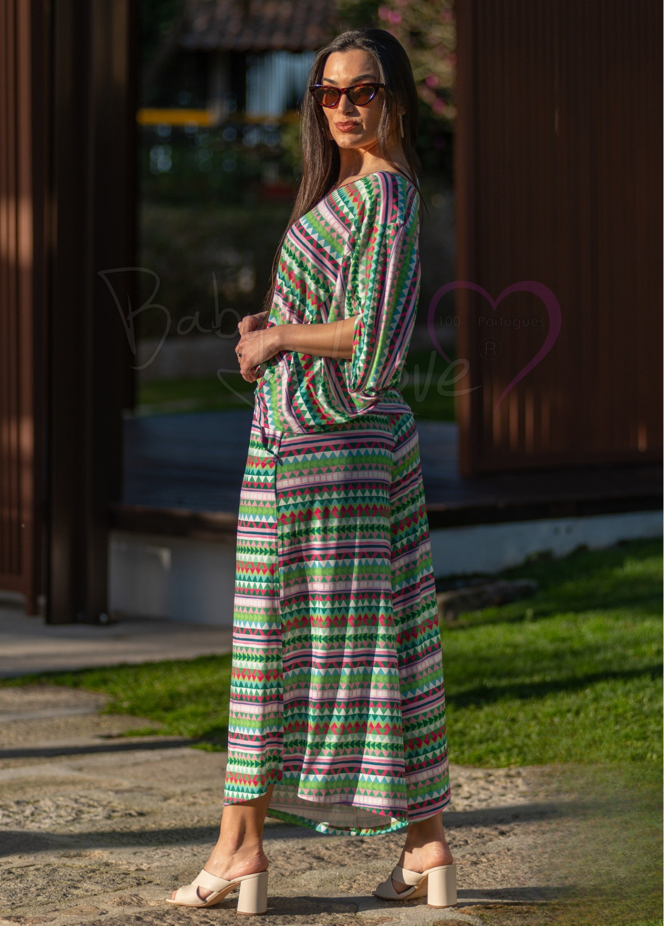 CALÇAS CULOTTE ESTAMPADO GEOMÉTRICO - BABY LOVE