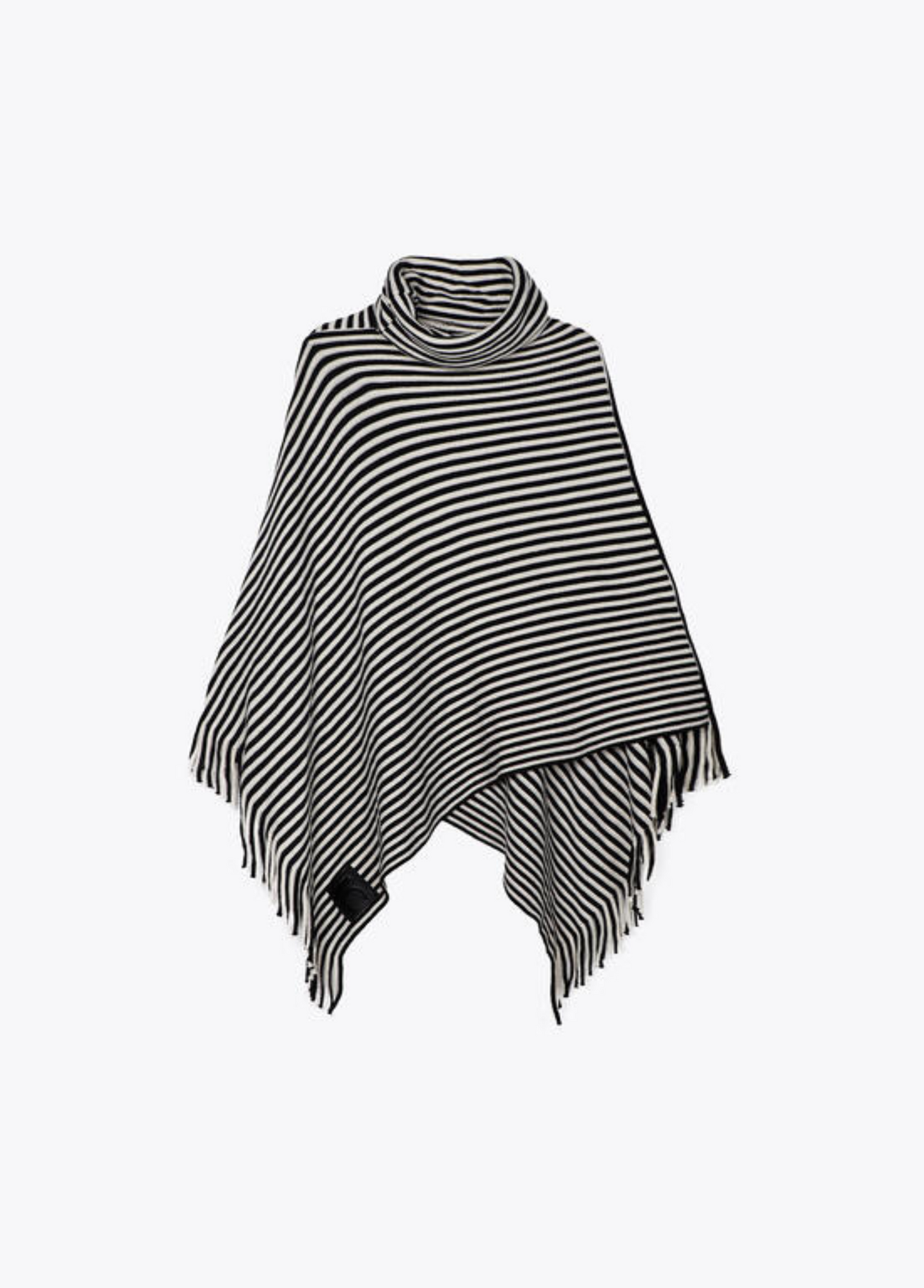 PONCHO COM GOLA, TRAÇADO E FRANJAS - LOLA CASADEMUNT