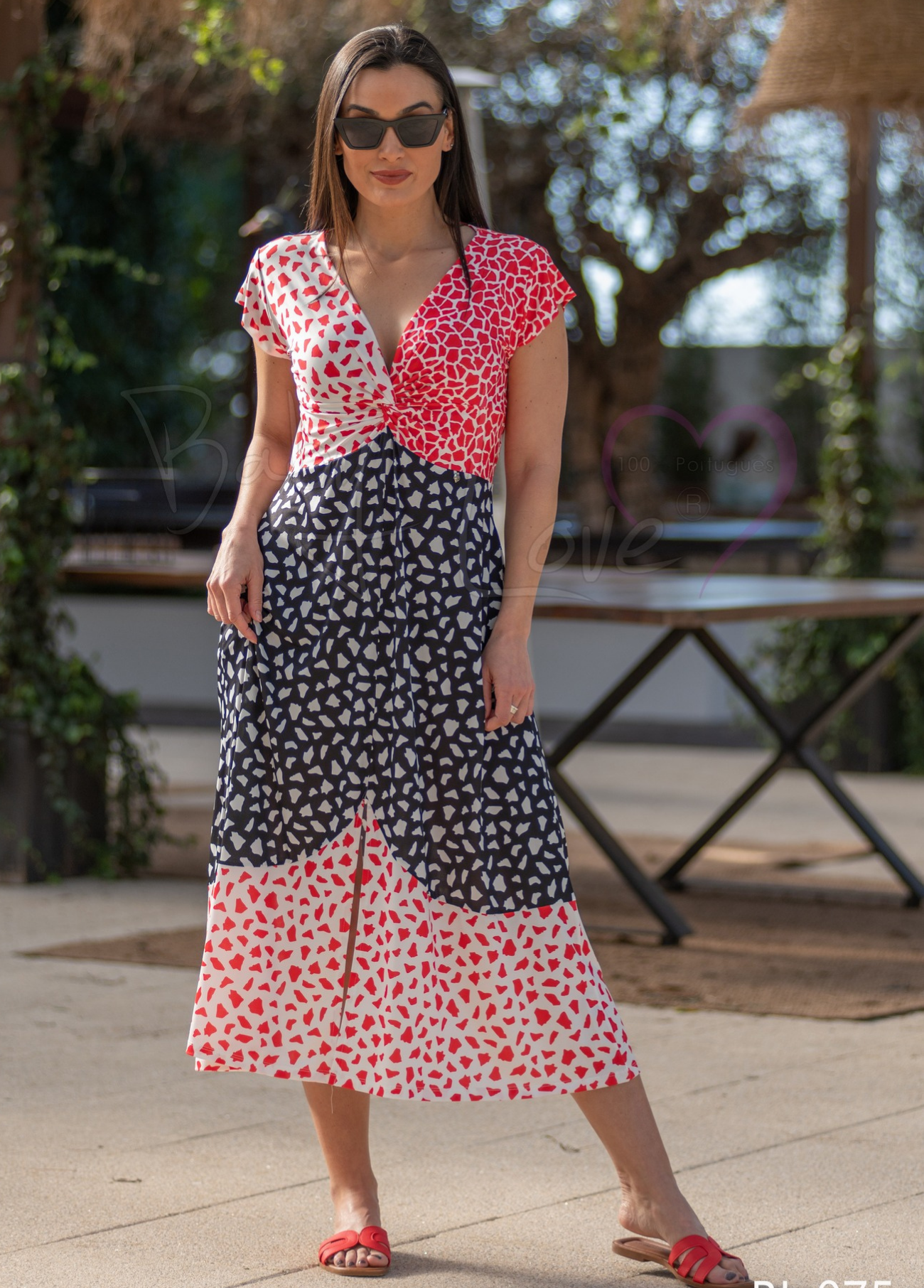 VESTIDO ESTAMPADO COM PINTAS EM MALHA FRIA - BABY LOVE