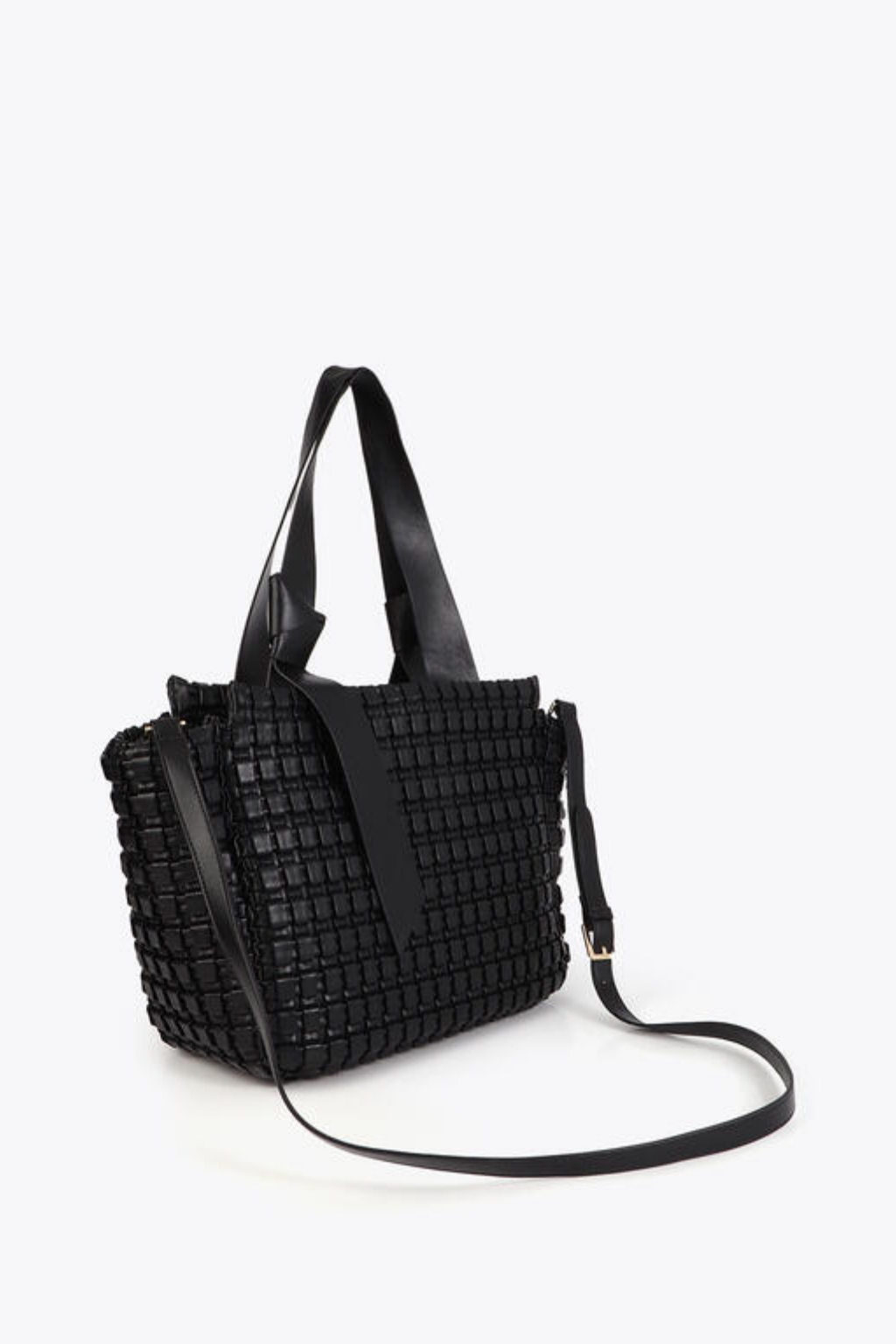 MALA TOTE TEXTURADA COM LOGÓTIPO DOURADO - LOLA CASADEMUNT