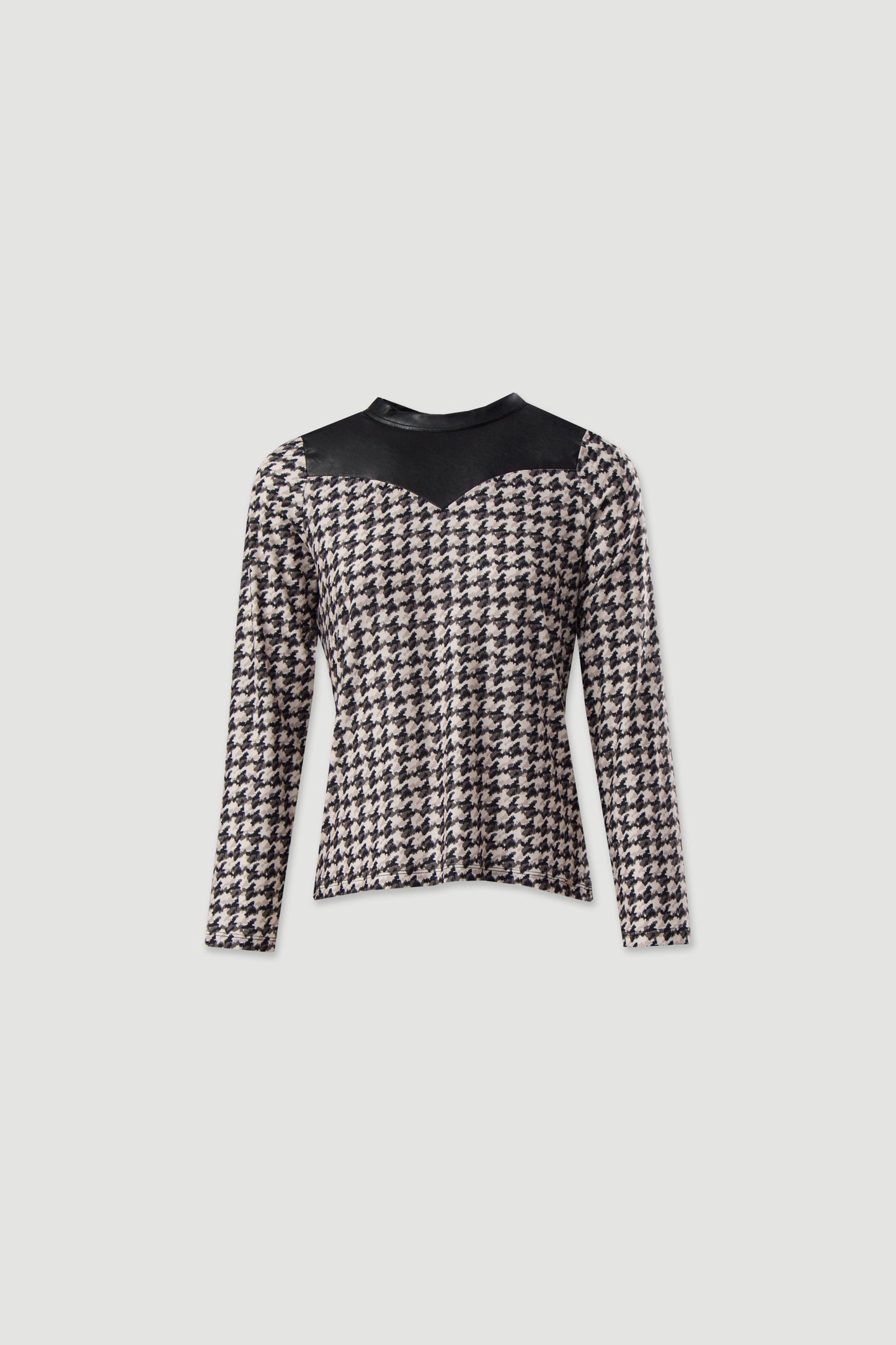 CAMISOLA ESTAMPADA COM DETALHE EM NAPA - FERRACHE