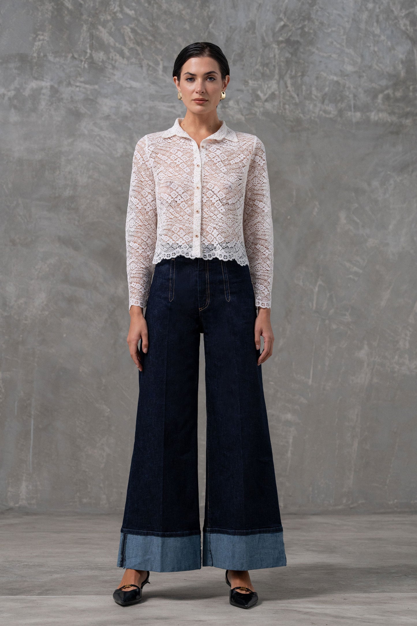 JEANS WIDE LEG FEMININO DE CINTURA ALTA - FERRACHE