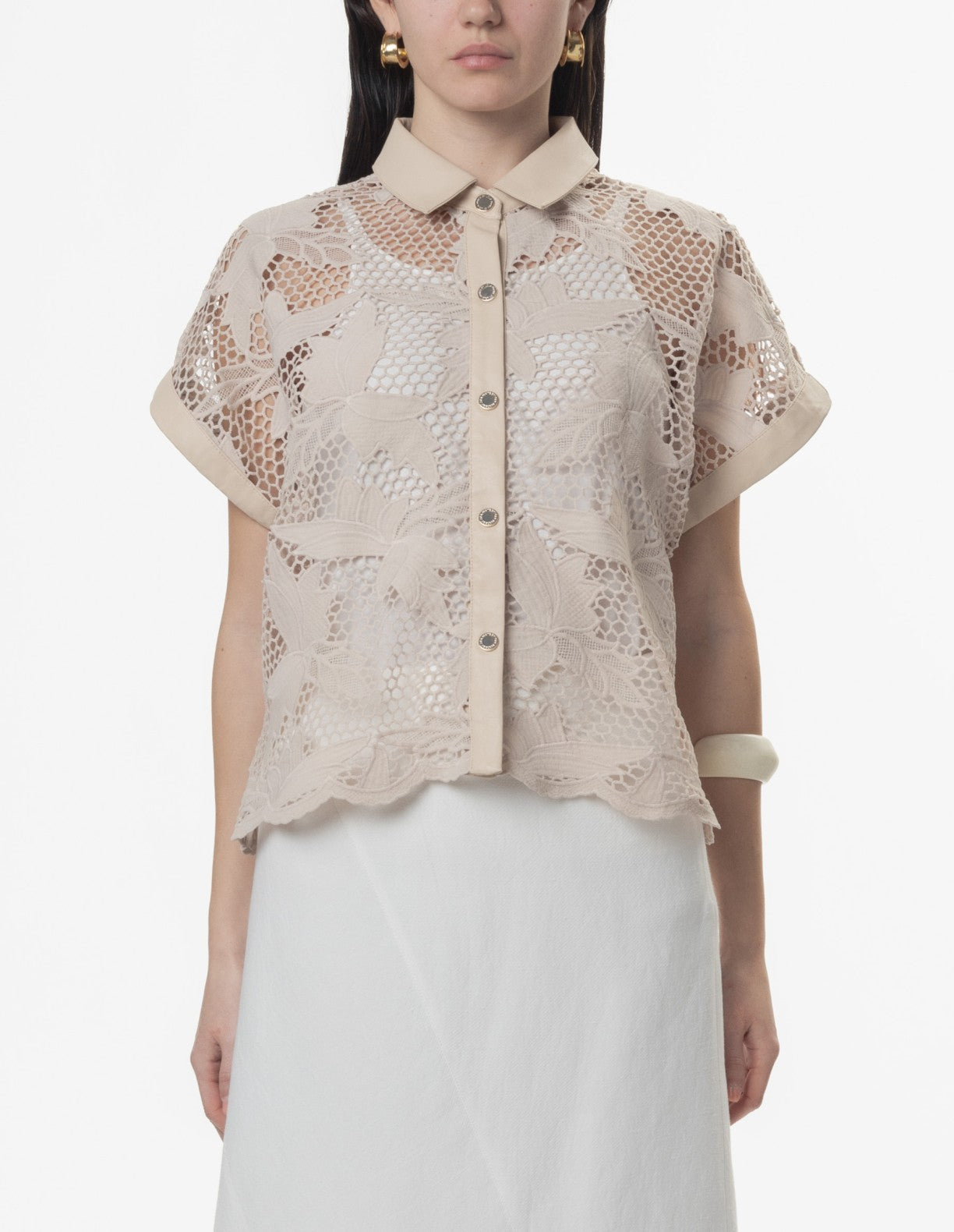 CAMISA CROCHÊ E ECOPELE - LOLA CASADEMUNT BY MAITE