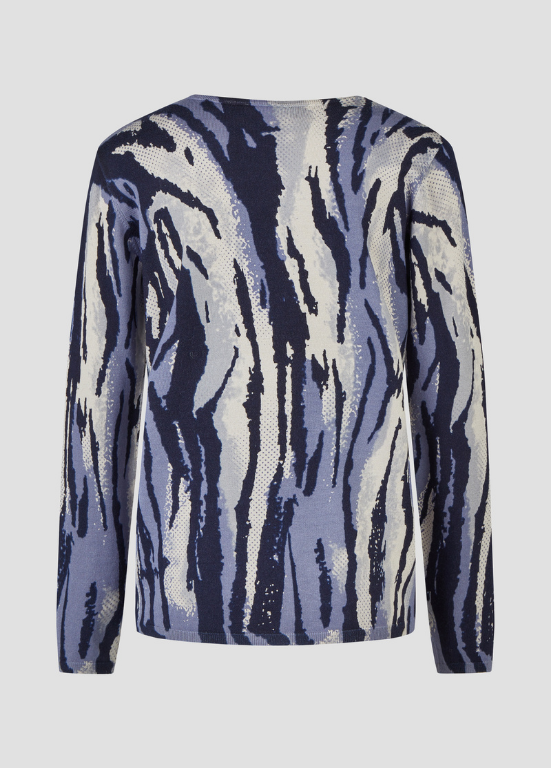 BLUSA LONGLSEEVE EM TONS DE AZUL - BARBARA LEBEK