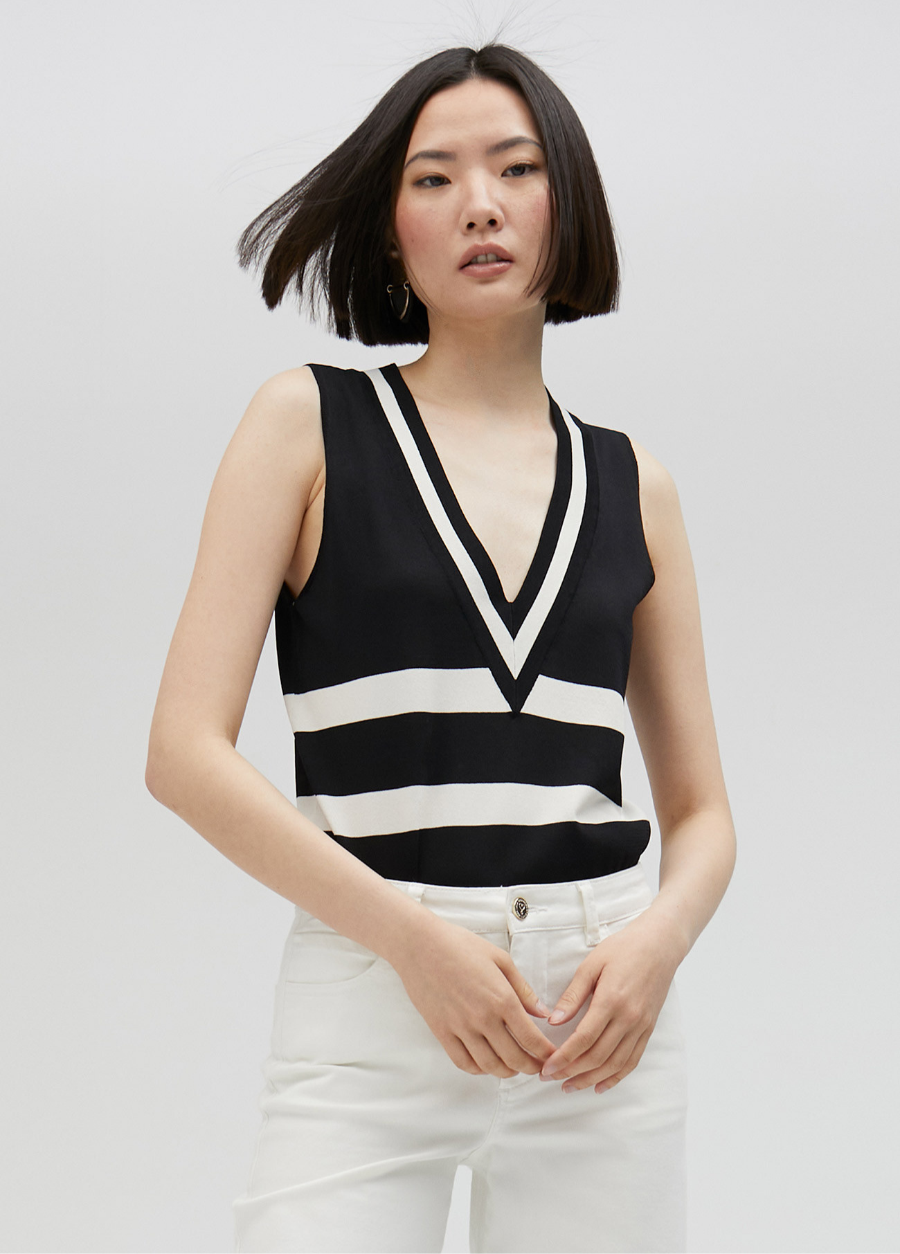TOP DE MALHA BICOLOR - LOLA CASADEMUNT