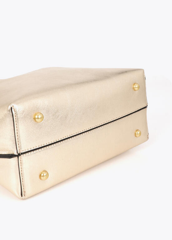 SHOPPER DOURADA COM LC LEOPARDO - LOLA CASADEMUNT