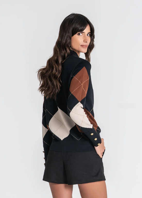 CAMISOLA DE MALHA COM LOSANGOS - RUGA