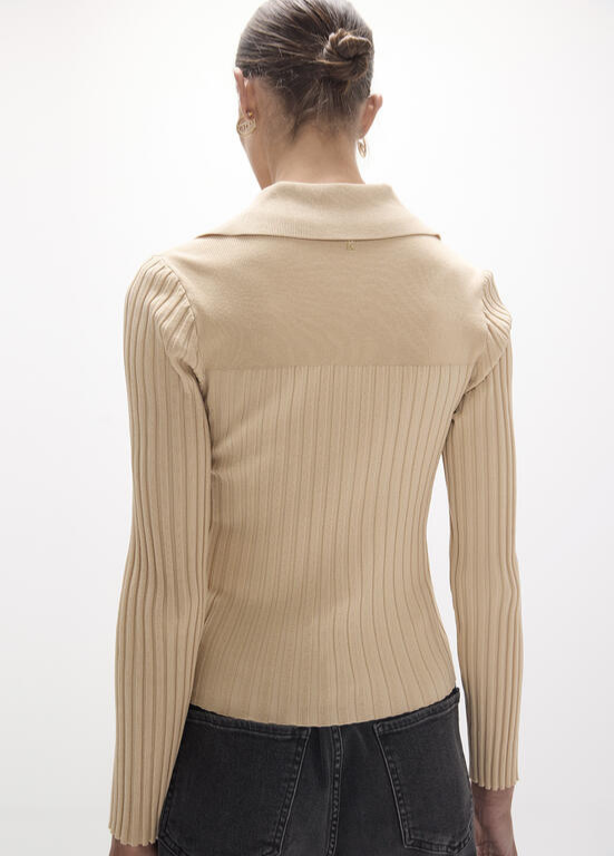 CARDIGAN DE MALHA COM FECHO ZIPPER LC - LOLA CASADEMUNT