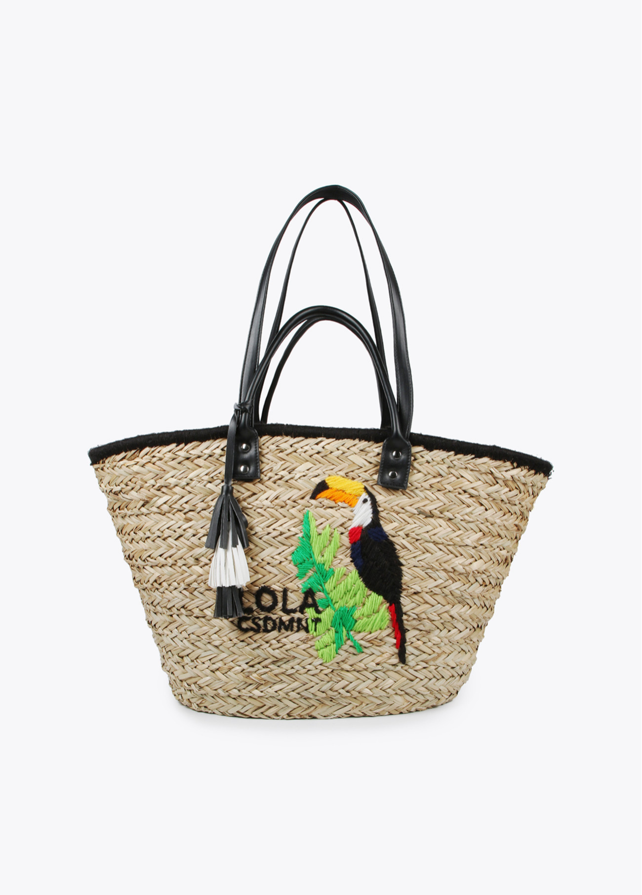 CESTA COM TUCANO BORDADO - LOLA CASADEMUNT