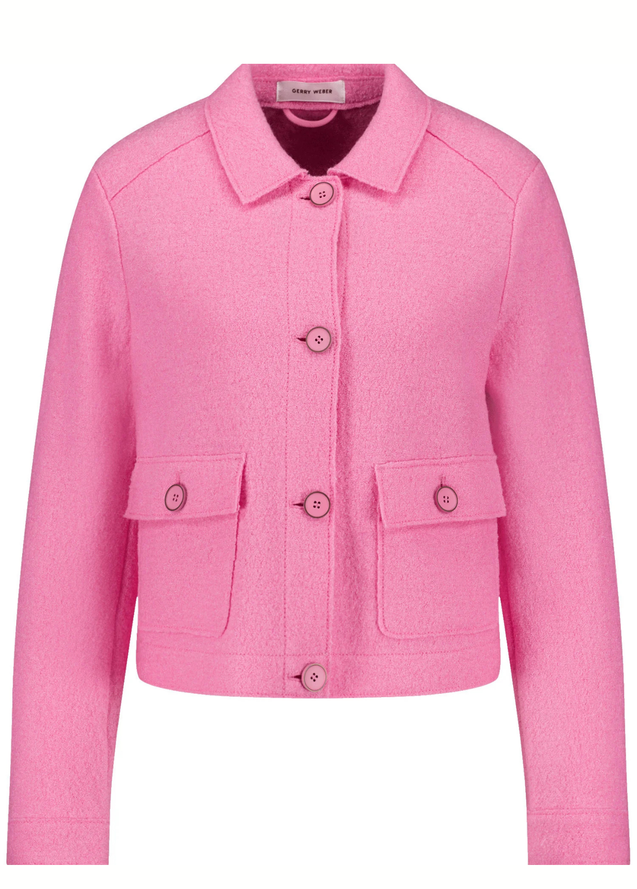 JAQUETA BLAZER BOXY FEITA DE LÃ EM ROSA - GERRY WEBER