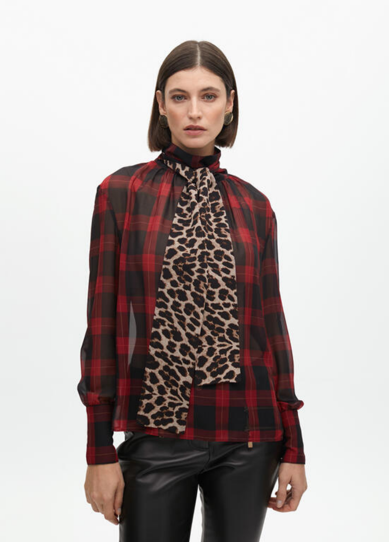CAMISA XADREZ COM LENÇO ANINAL PRINT - LOLA CASADEMUNT