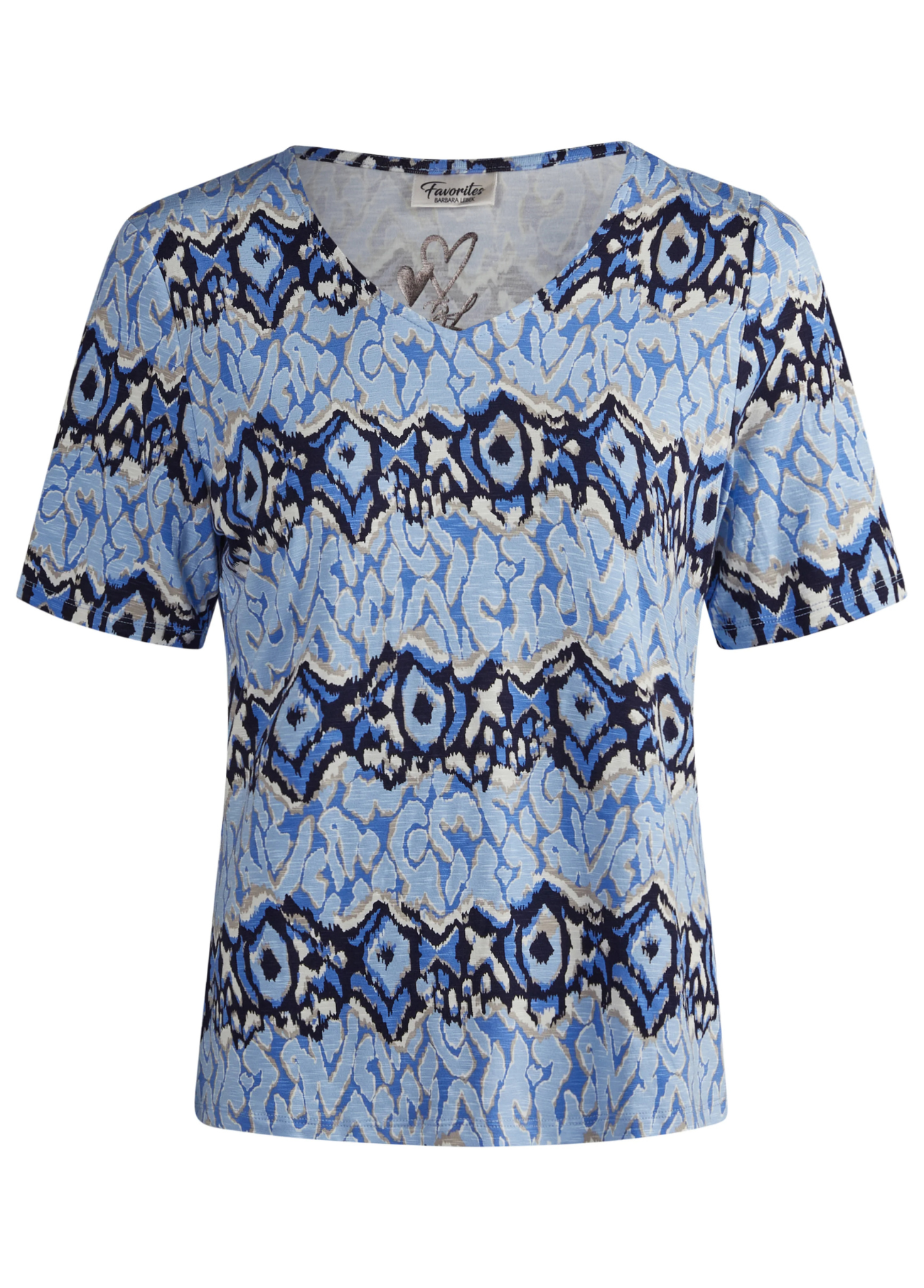 BLUSA ALGODÃO ESTAMPADO AZUL - BARBARA LEBEK