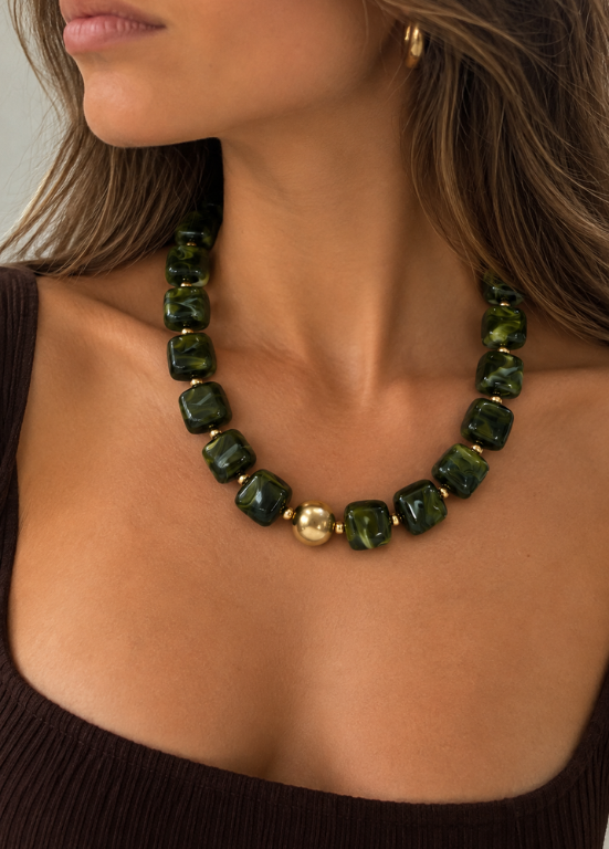 COLAR VERDE MARMOREADO - ALIBY