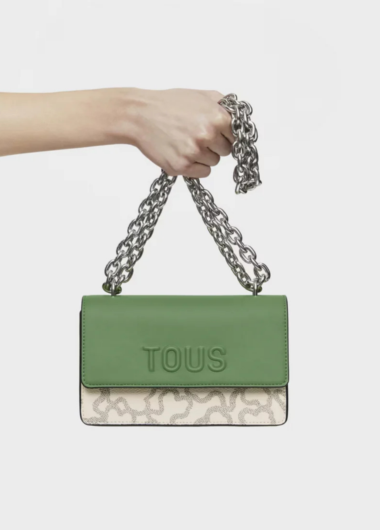 MALA DE TIRACOLO PEQUENA COM ABA VERDE KAOS ICON - TOUS