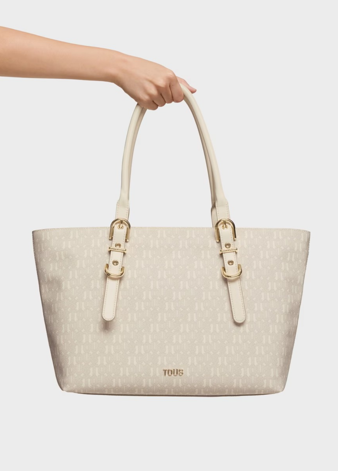 MALA TOTE BAG BEGE TOUS BUCKLES SILHOUETTE - TOUS