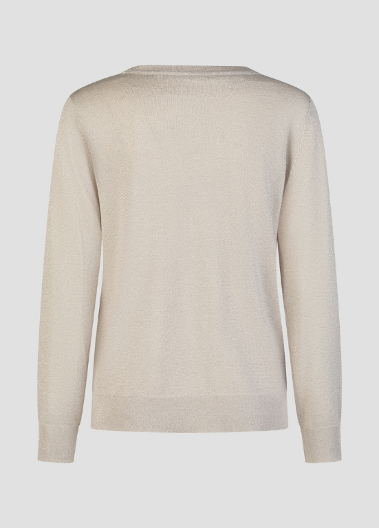 BLUSA DE MALHA COM ABERTURA FRONTAL E LIGEIRO LUREX - BARBARA LEBEK
