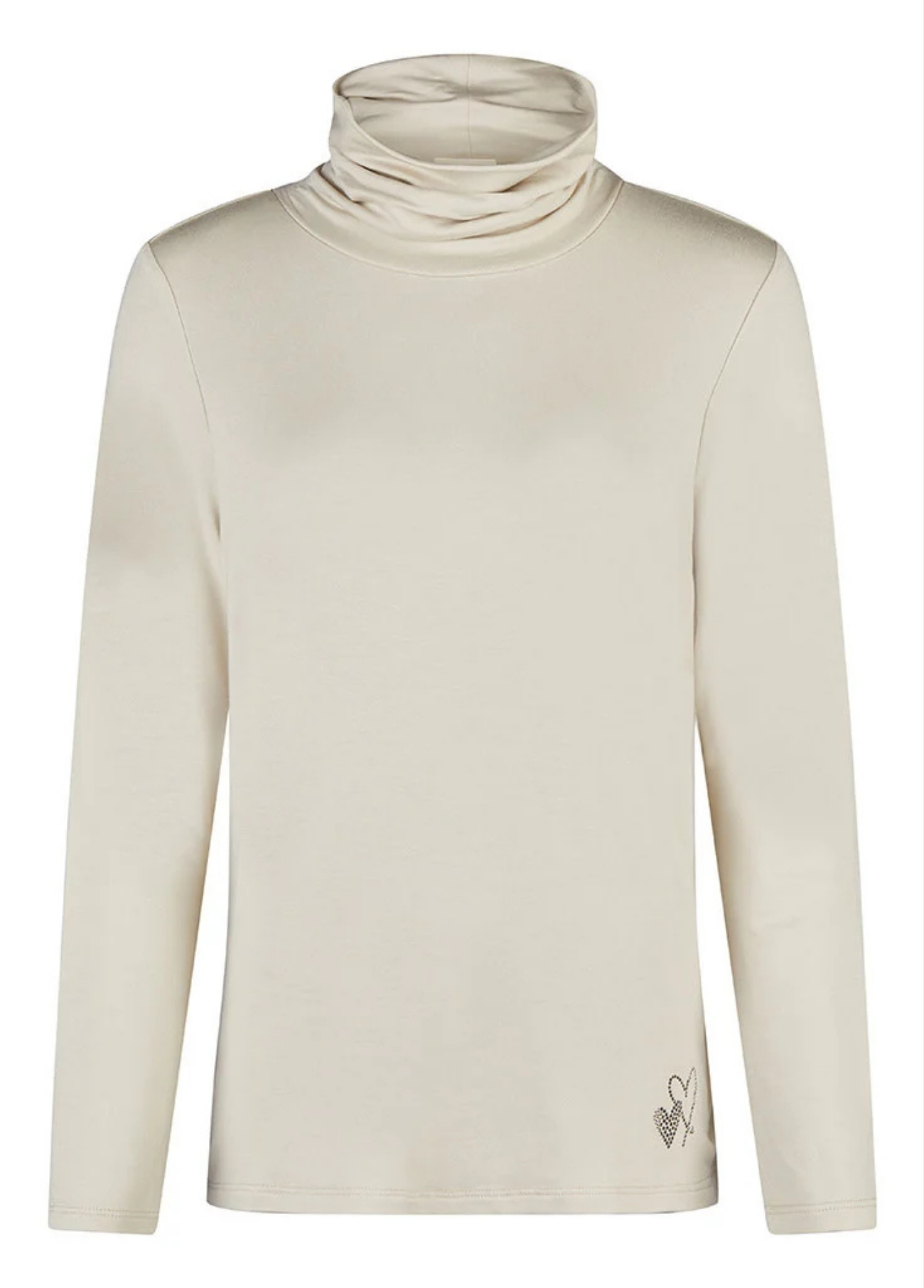 BLUSA BÁSICA GOLA ALTA BEGE - BARBARA LEBEK