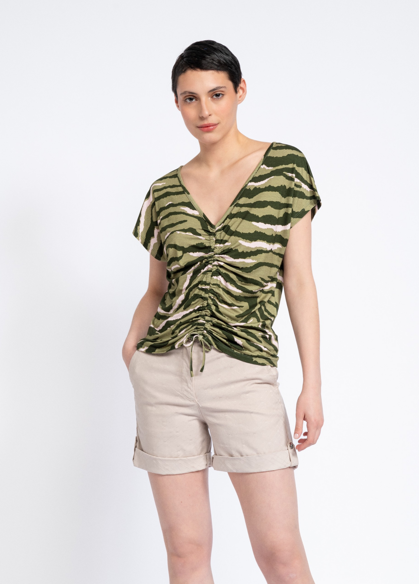 T-SHIRT ESTAMPADO ZEBRA KAKI - SMF JEANS