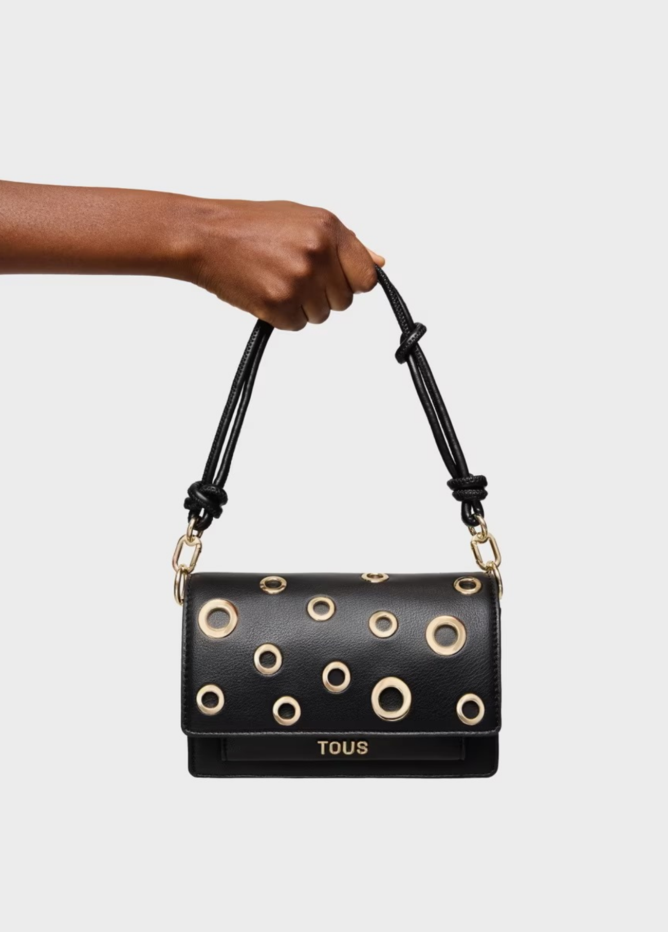 MALA DE TIRACOLO PEQUENA PRETA AUDREE EYELETS - TOUS