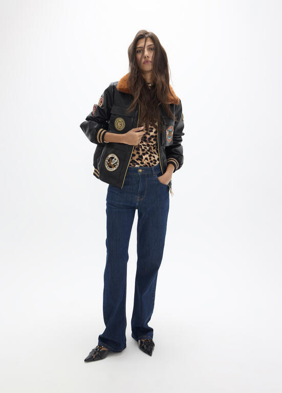 BLUSA LONGSLEEVE DE MEIA GOLA ANIMAL PRINT LC - LOLA CASADEMUNT