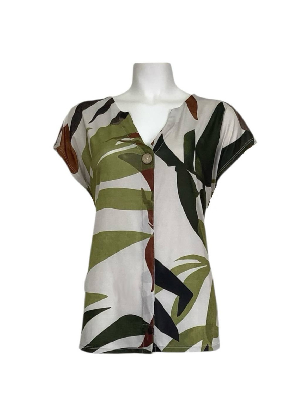 BLUSA EM MALHA FRIA COM ESTAMPADO PALMEIRA - ADET