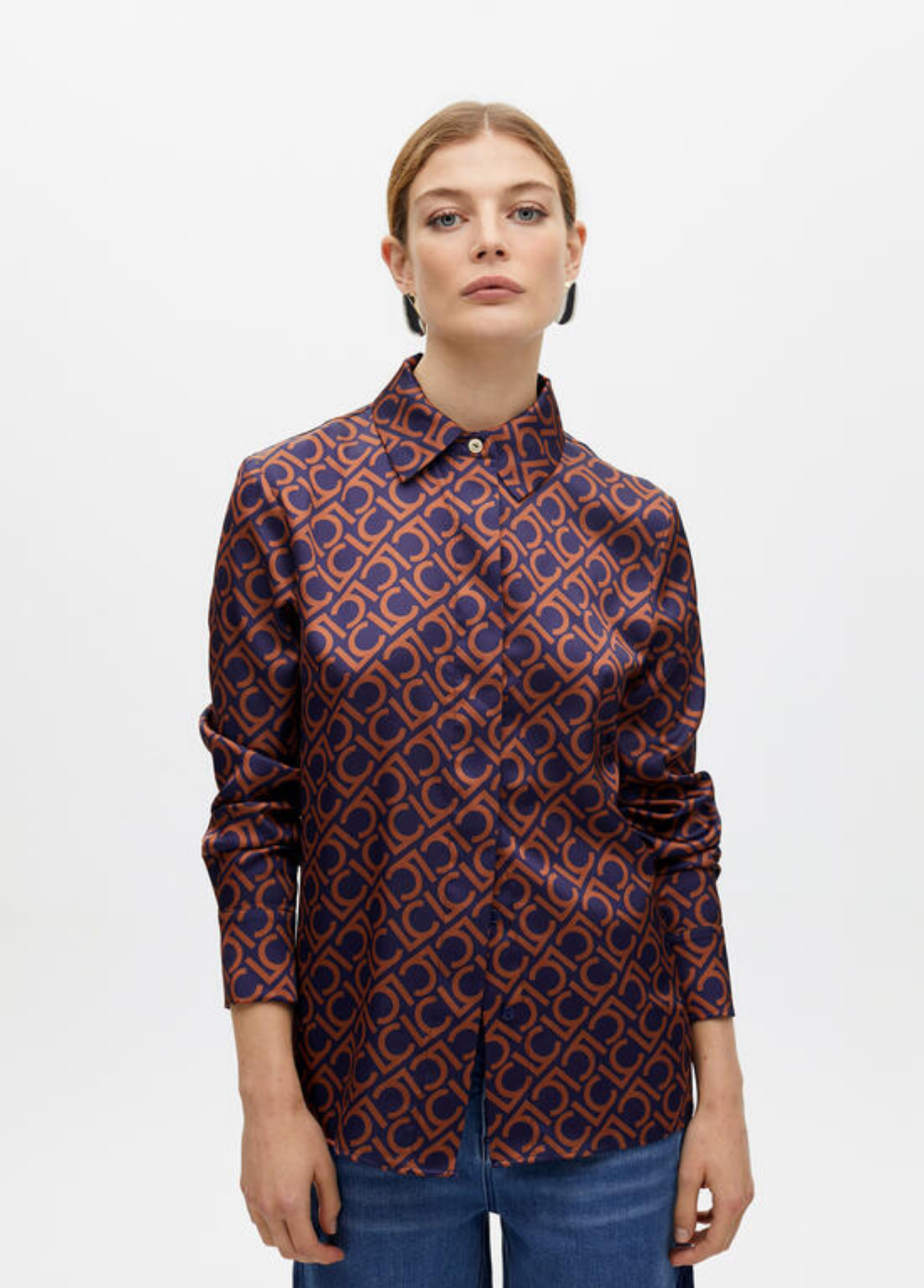 CAMISA ACETINADA ESTAMPADA MANGA COMPRIDA - LOLA CASADEMUNT