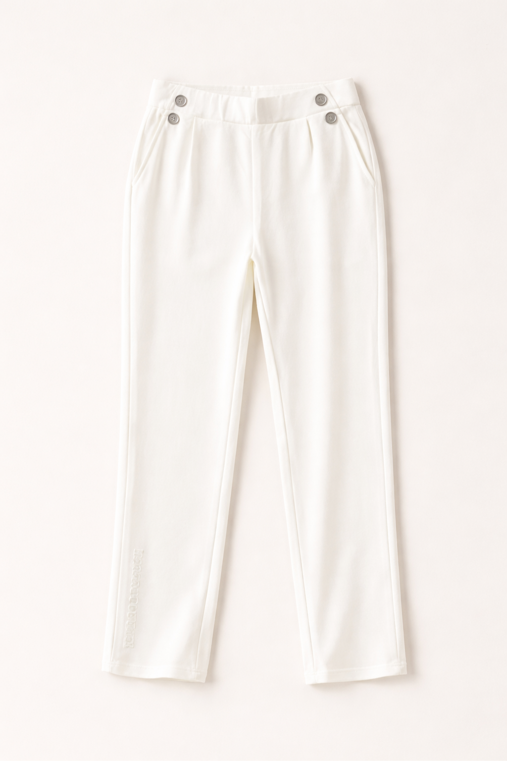CALÇAS BRANCAS EM ALGODÃO COM BOTÕES - BÁRBARA LEBEK