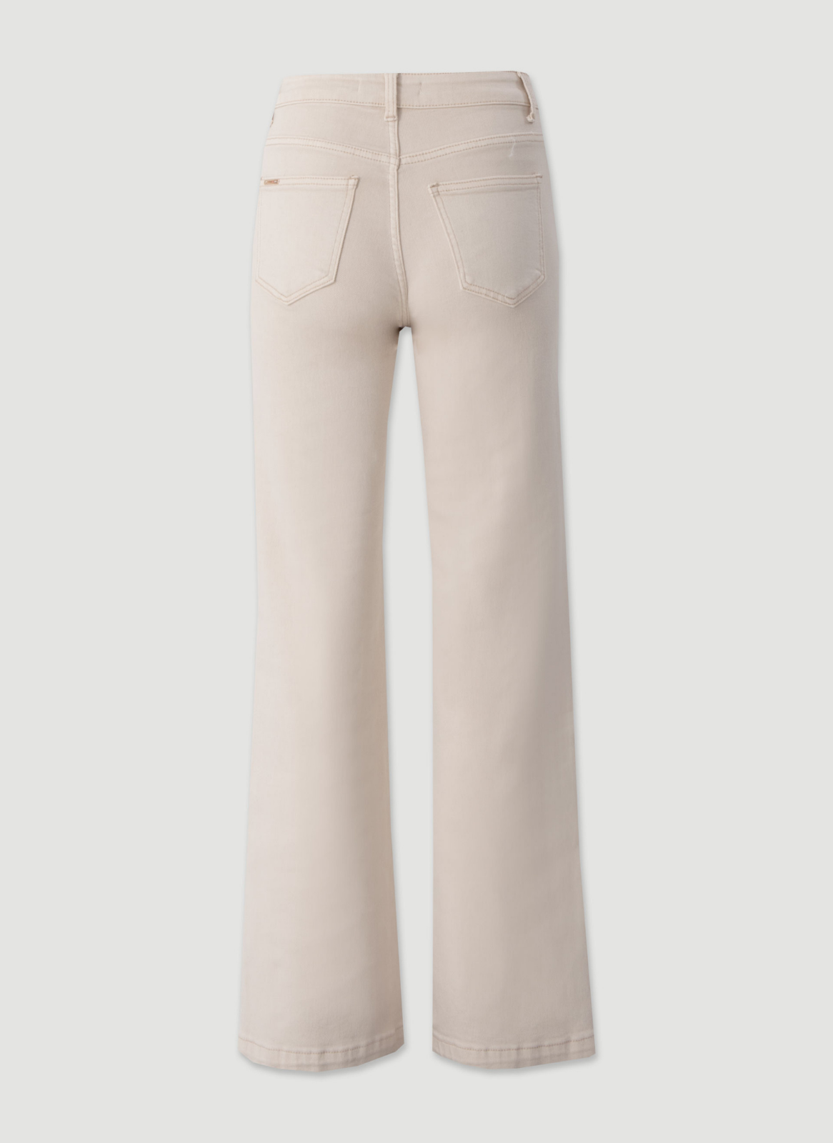 JEANS DIREITOS EM BEGE COM CINTURA MÉDIA E BOLSOS CLÁSSICOS - FERRACHE