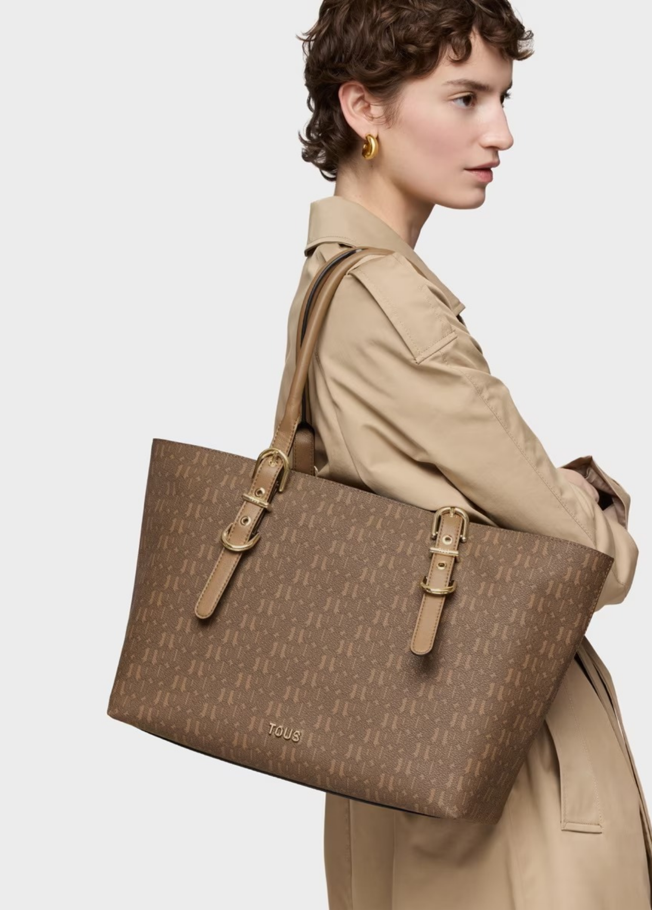 MALA TOTE BAG GRANDE TERRA TOUS BUCKLES SILHOUETTE - TOUS