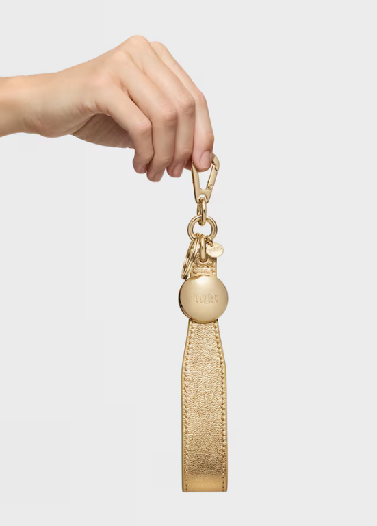 PORTA-CHAVES METAL BALL EM DOURADO - TOUS