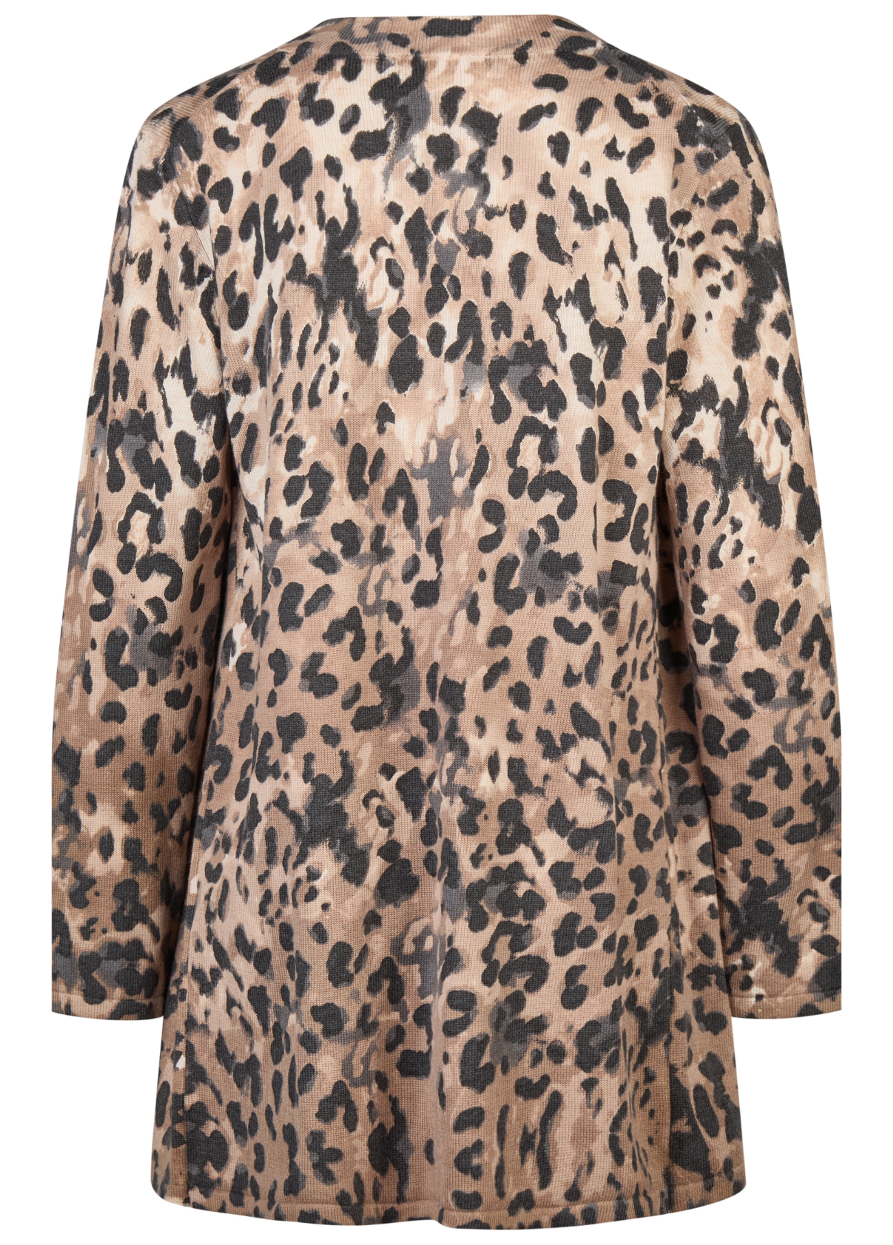 CASACO DE MALHA COMPRIDO EM ANIMAL PRINT - BARBARA LEBEK