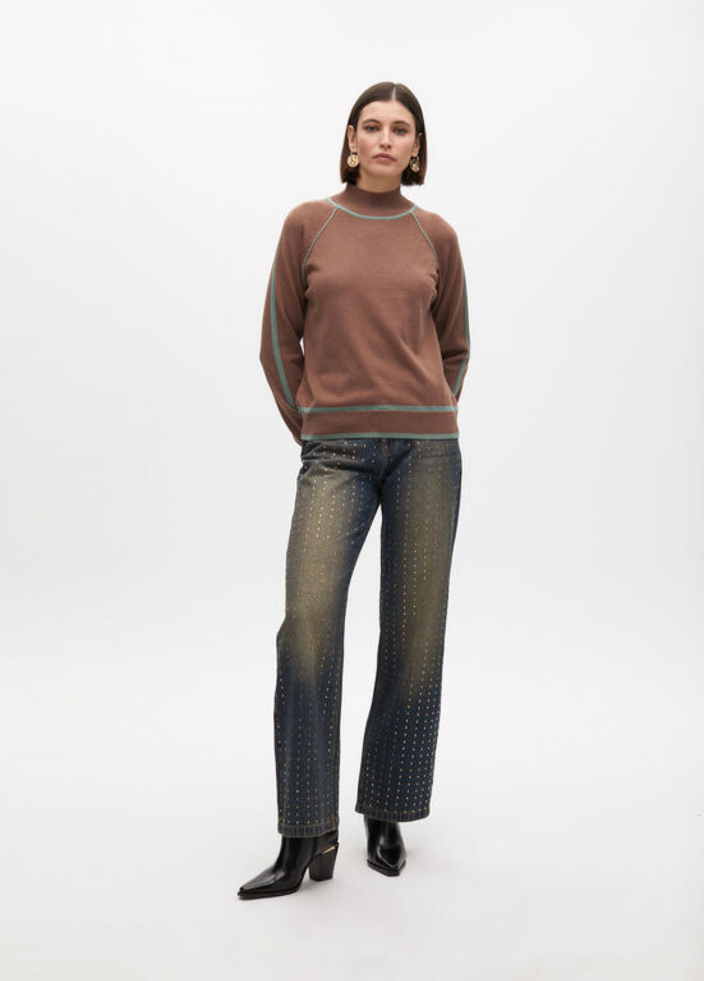 CAMISOLA DE MALHA COM CONTRASTES BICOLOR - LOLA CASADEMUNT