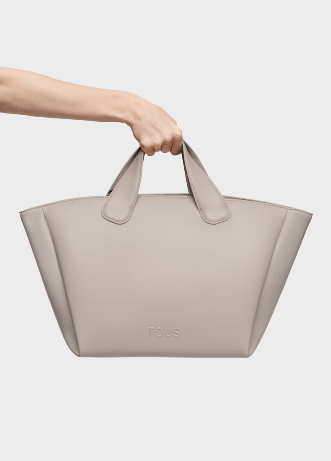 TOTE BAG GRANDE TAUPE BLOOM - TOUS