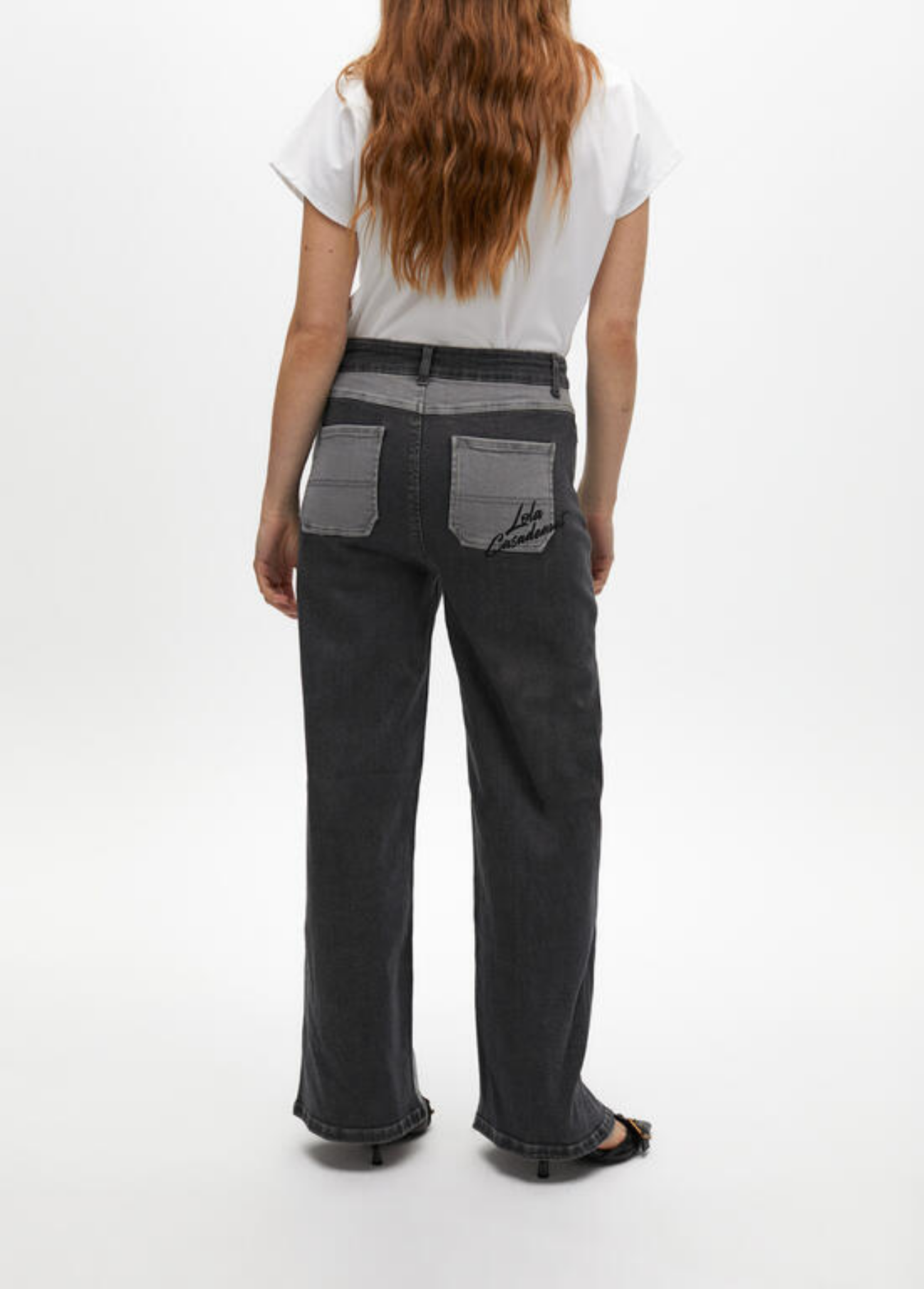 JEANS PERNA LARGA CONTRASTE BICOLOR - LOLA CASADEMUNT