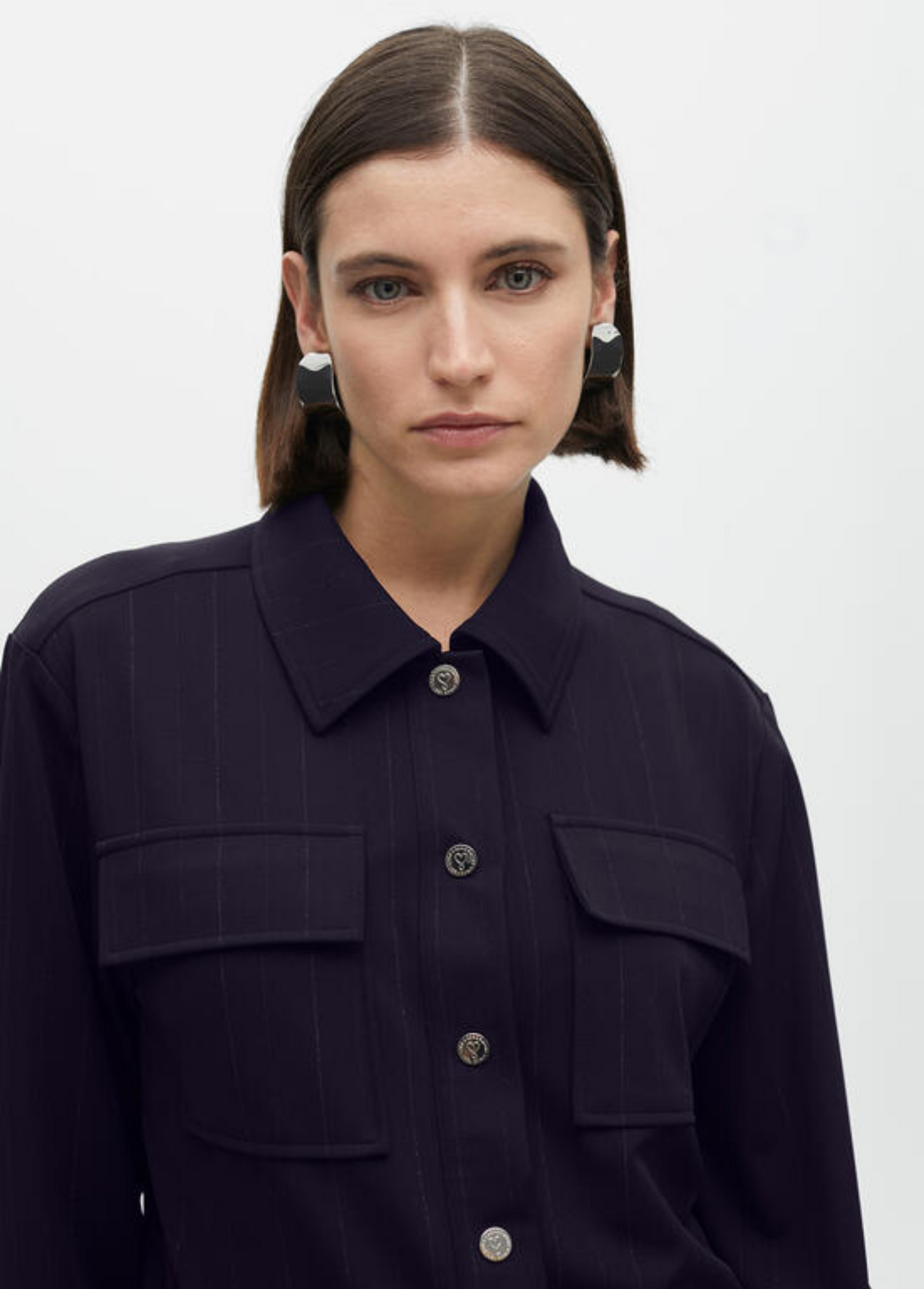 CAMISA MARINHO COM FIO DE LUREX - LOLA CASADEMUNT