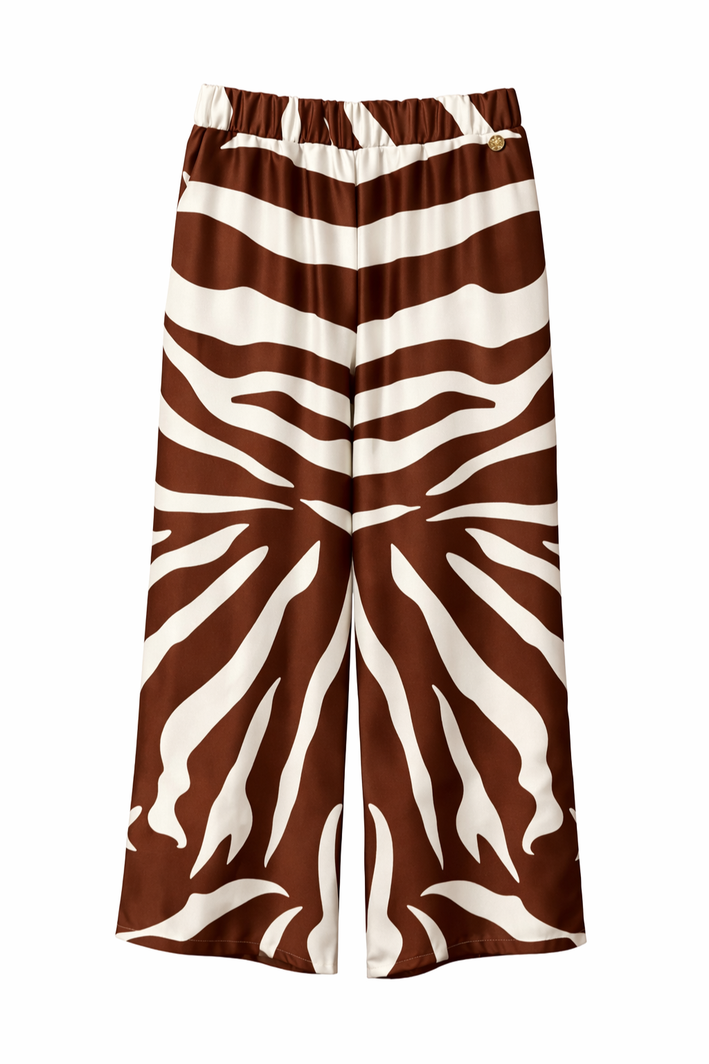 CALÇAS ESTAMPADO ZEBRADO CASTANHO E CRU - SCUSI