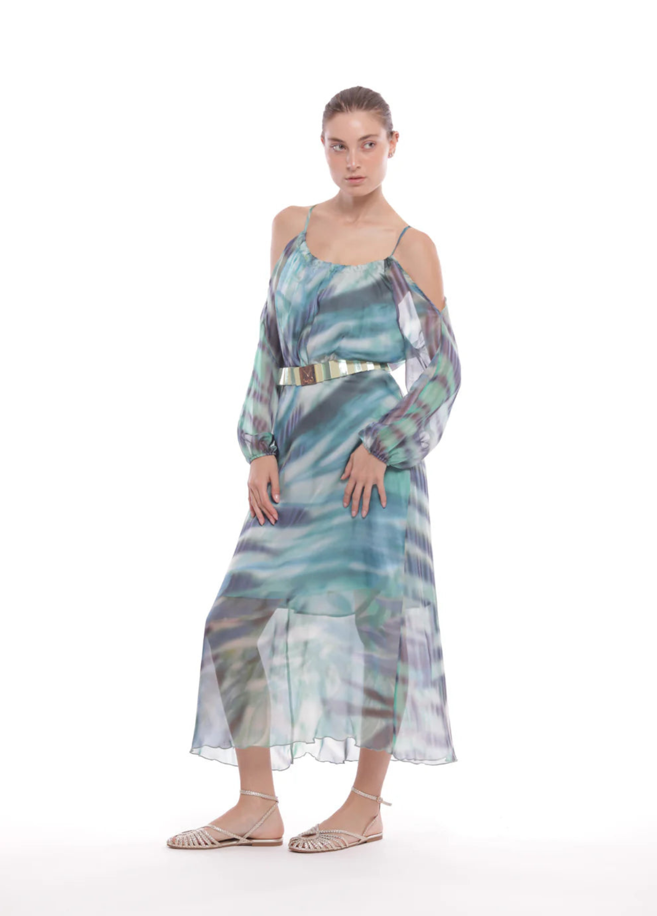 VESTIDO LONGO COM ESTAMPA TIEDYE - MIMI MUA