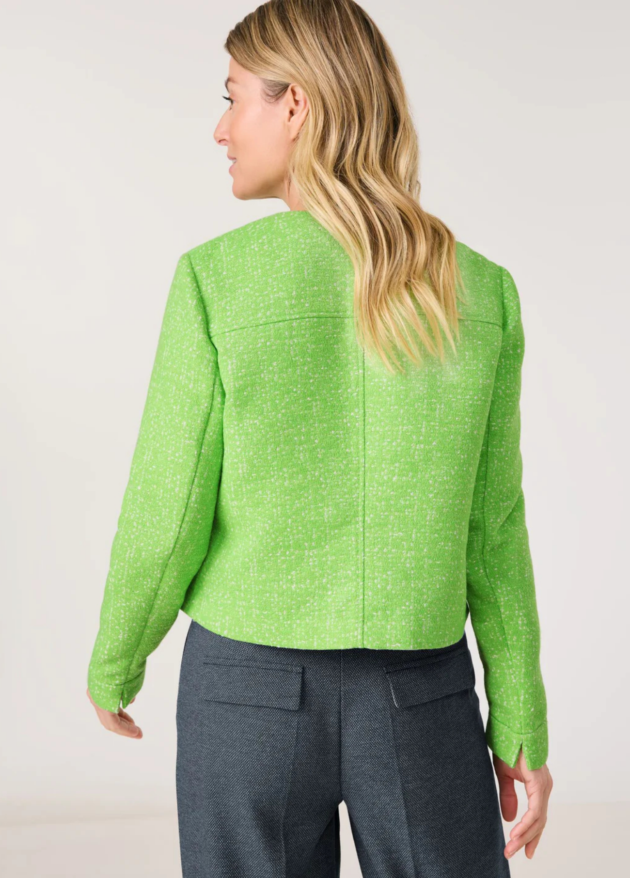 JAQUETA BLAZER DE TWEED EM VERDE - GERRY WEBER