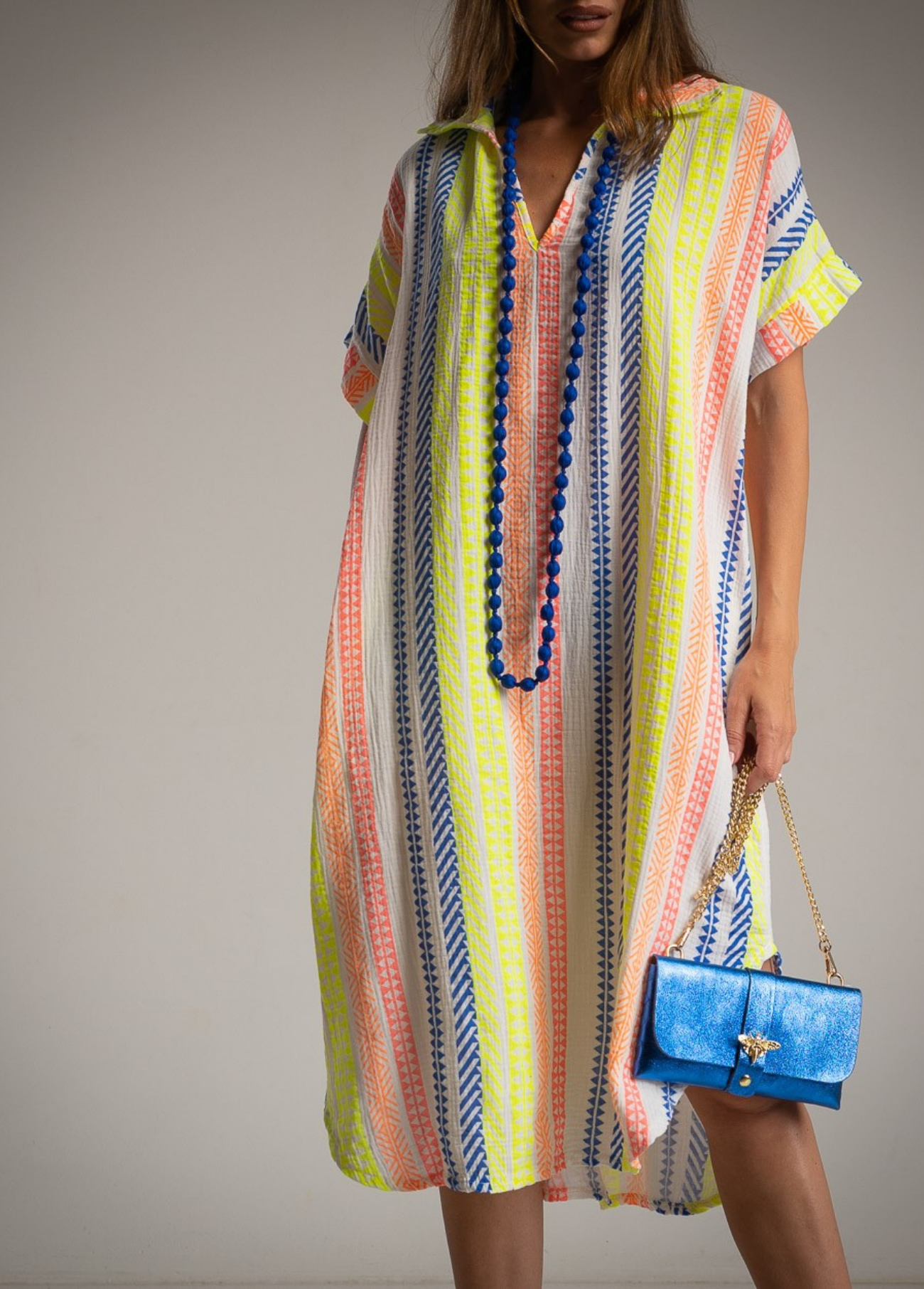 VESTIDO MULTICOLOR ESTILO ÉTNICO - ALIBY