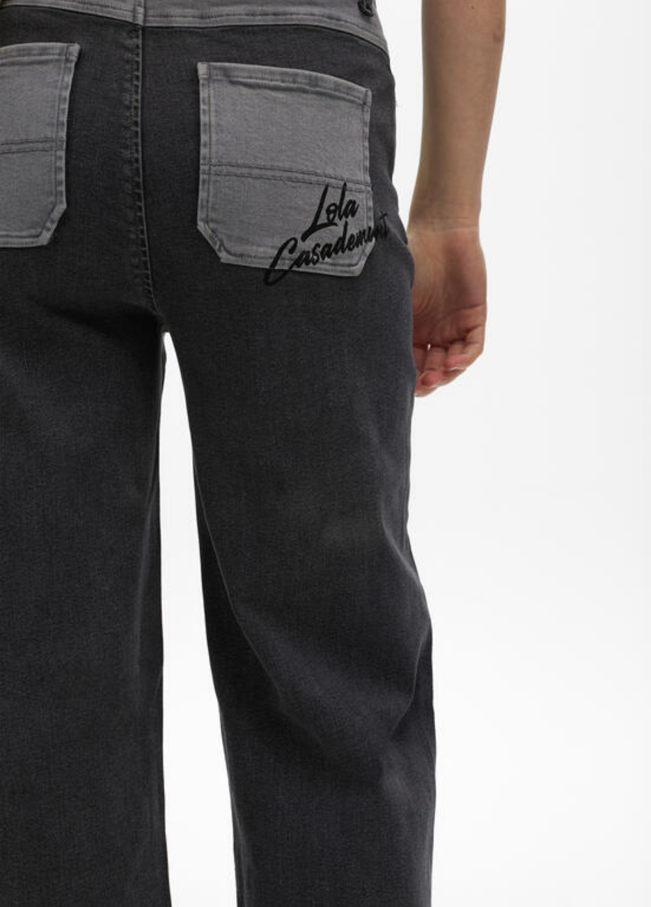 JEANS PERNA LARGA CONTRASTE BICOLOR - LOLA CASADEMUNT