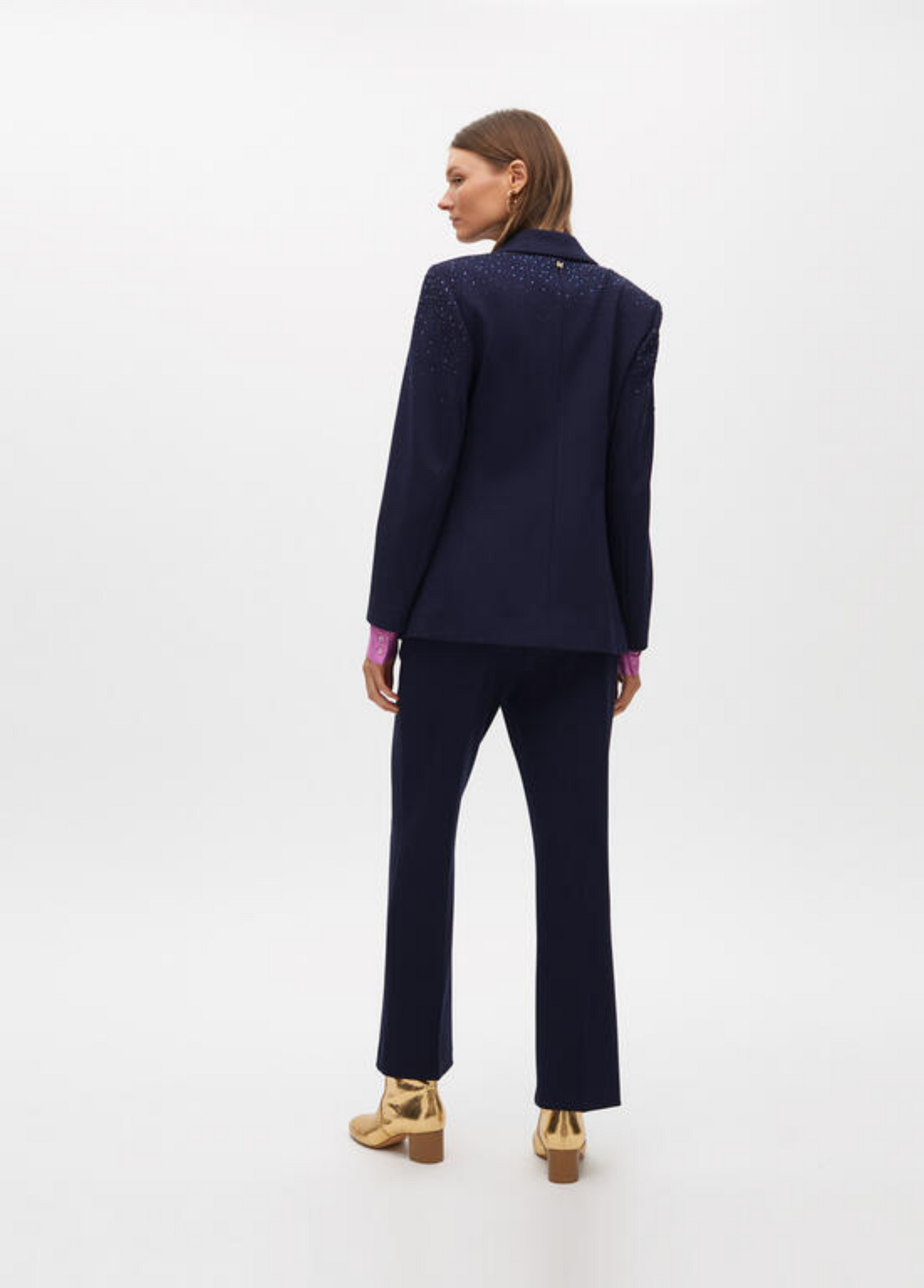BLAZER AZUL MARINHO COM APLICAÇÕES DE BILHO - LOLA CASADEMUNT