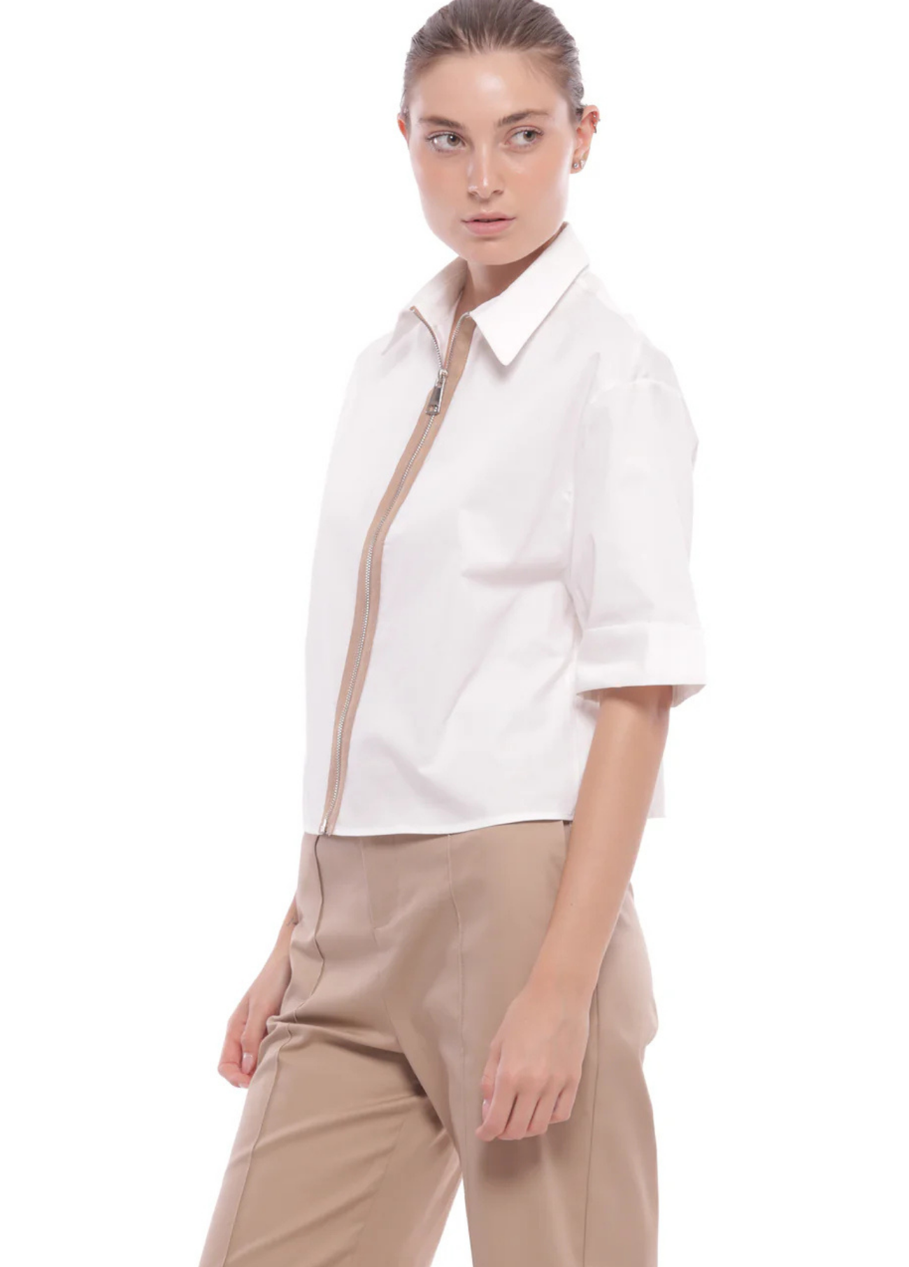 BLUSÃO CROPPED COM ZÍPER - MIMI MUA
