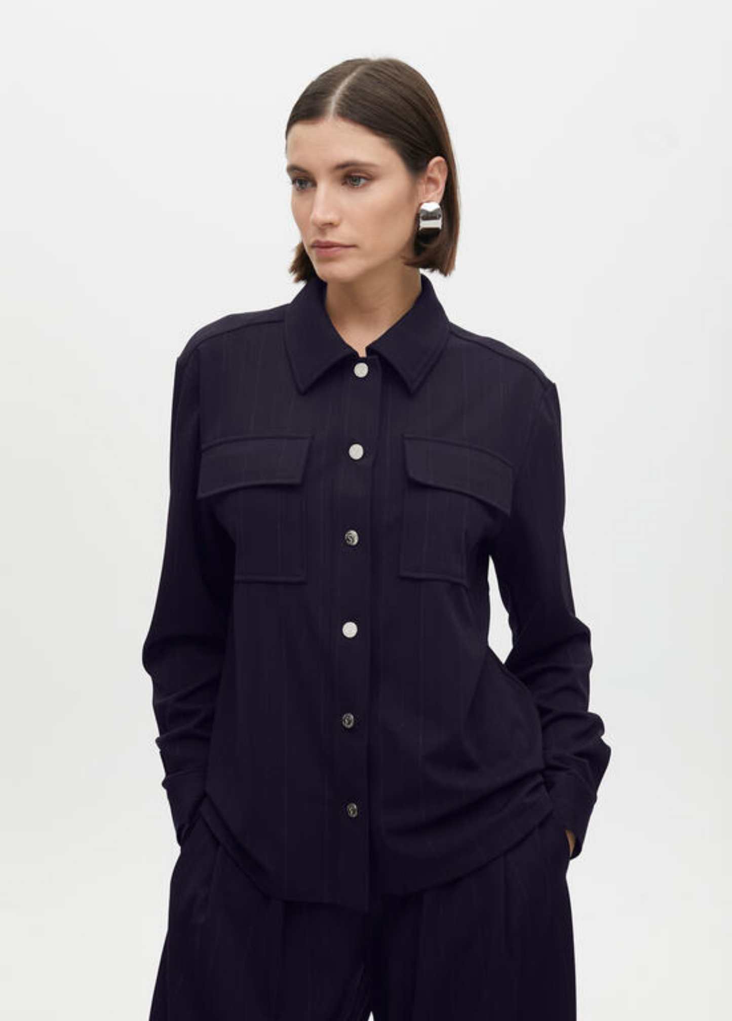 CAMISA MARINHO COM FIO DE LUREX - LOLA CASADEMUNT