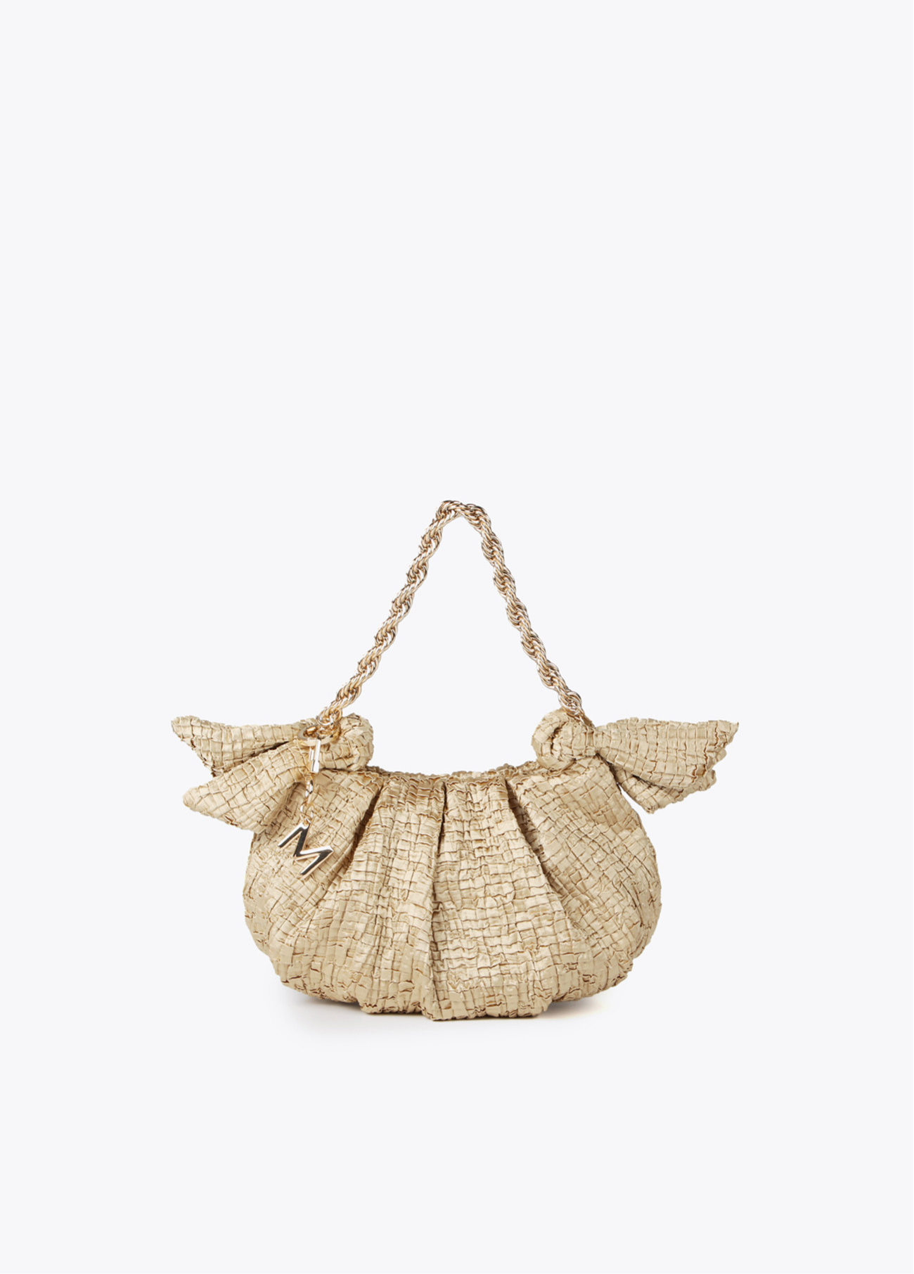 MINI MALA ACETINADA COM LAÇOS LATERAIS - LOLA CASADEMUNT BY MAITE