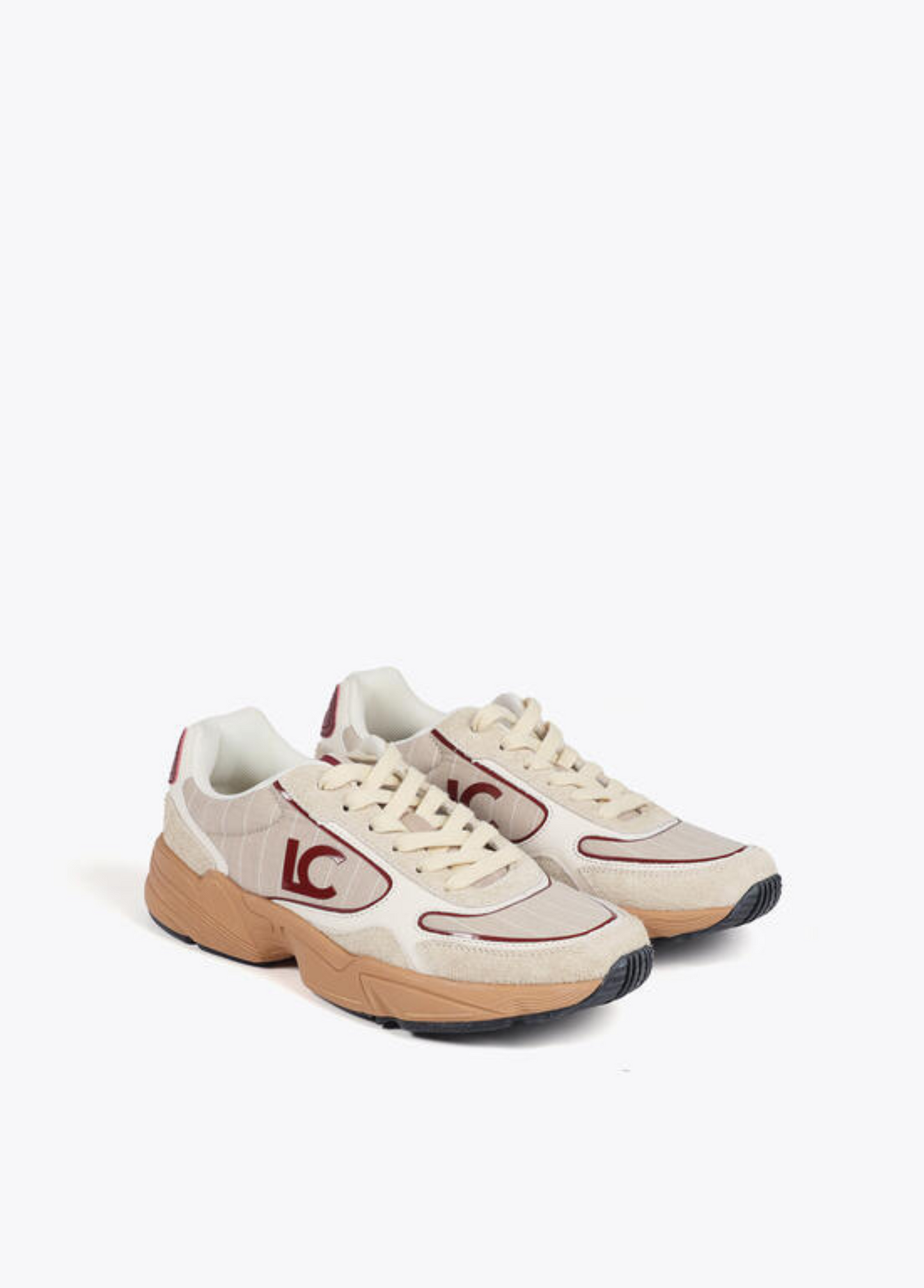 TÉNIS DESPORTIVOS CREME COM DETALHES BORDEAUX - LOLA CASADEMUNT
