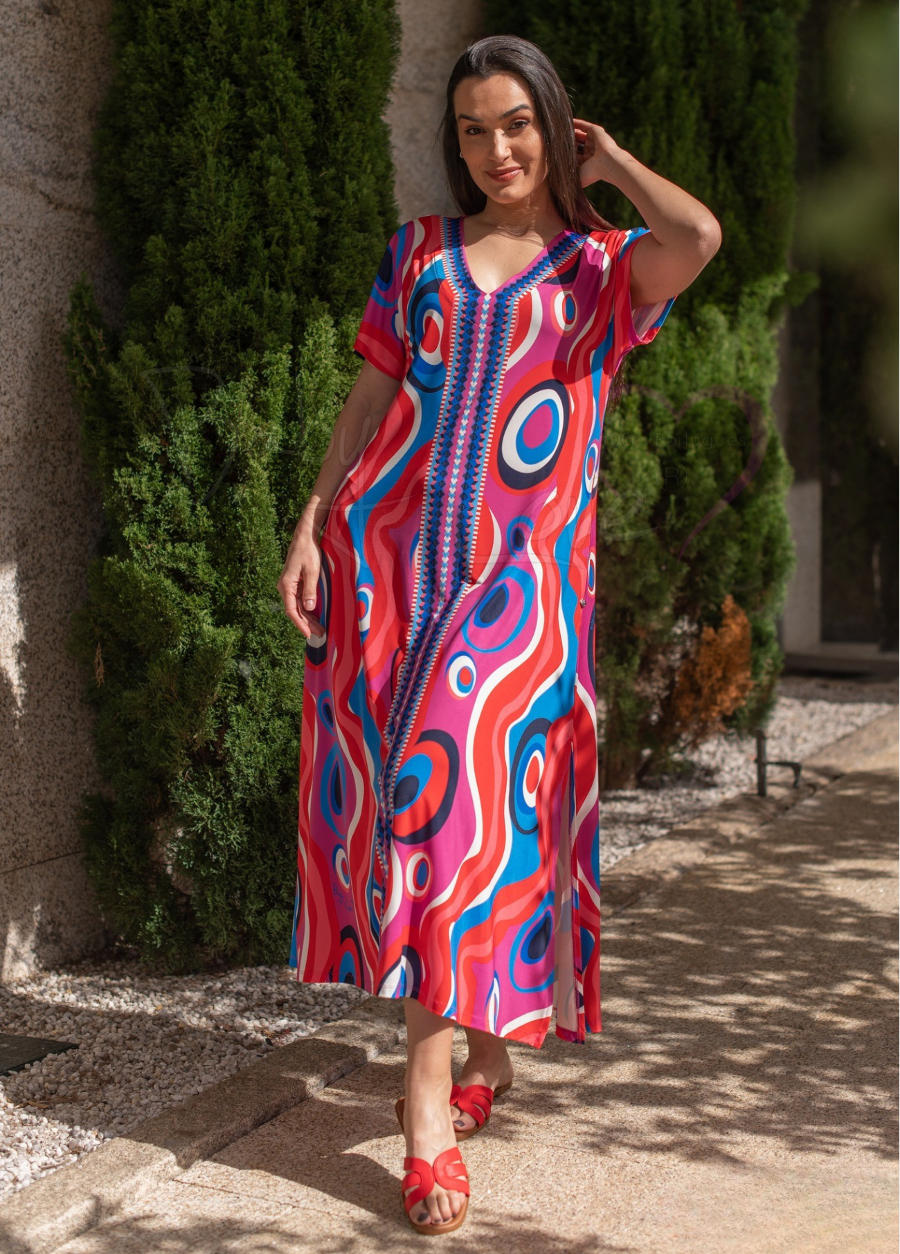 VESTIDO ESTAMAPADO DECOTE EM V - BABY LOVE
