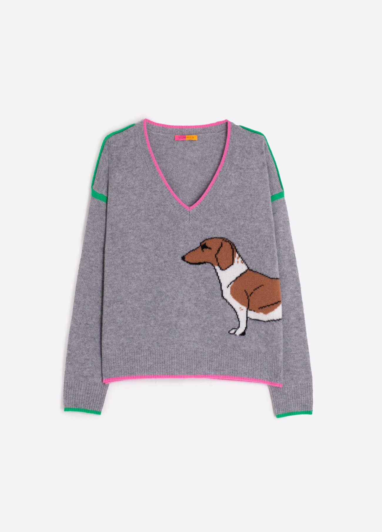 SUÉTER DE LÃ CINZA DACHSHUND - VILAGALLO