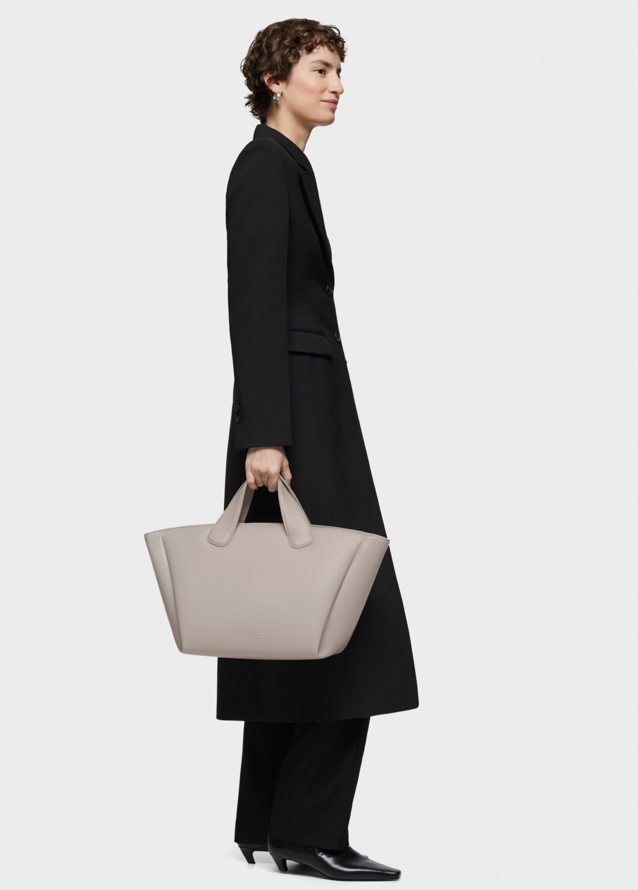 TOTE BAG GRANDE TAUPE BLOOM - TOUS