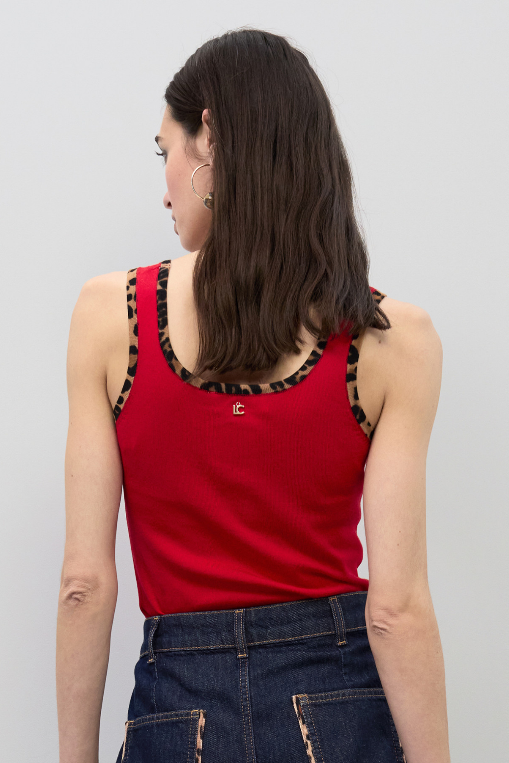 TOP VERMELHO COM CONTRASTE ANIMAL PRINT - LOLA CASADEMUNT